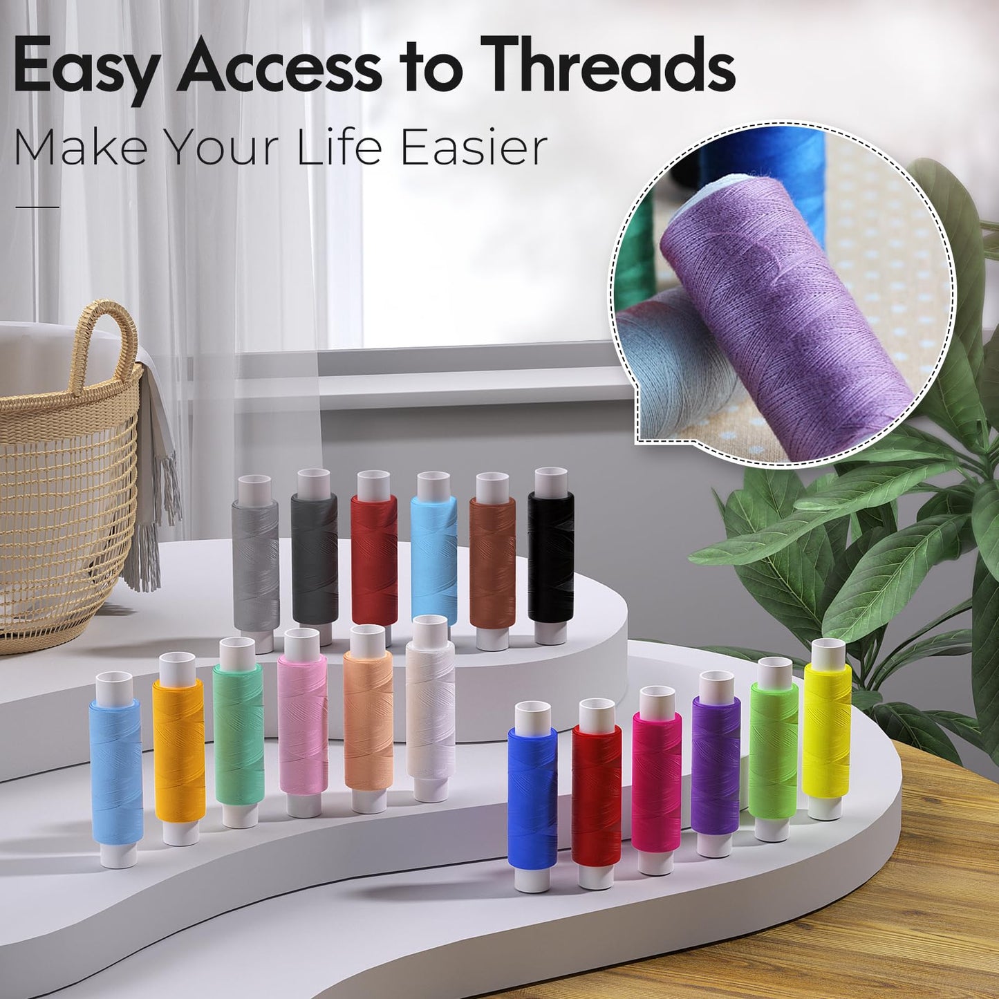 Coquimbo Sewing Kit for Adults, Kids, Beginner, Traveler, Portable Sewing Supplies Contains Soft Tape Measure, Scissors, Thimble, Thread, Sewing Needles (Gray, M)