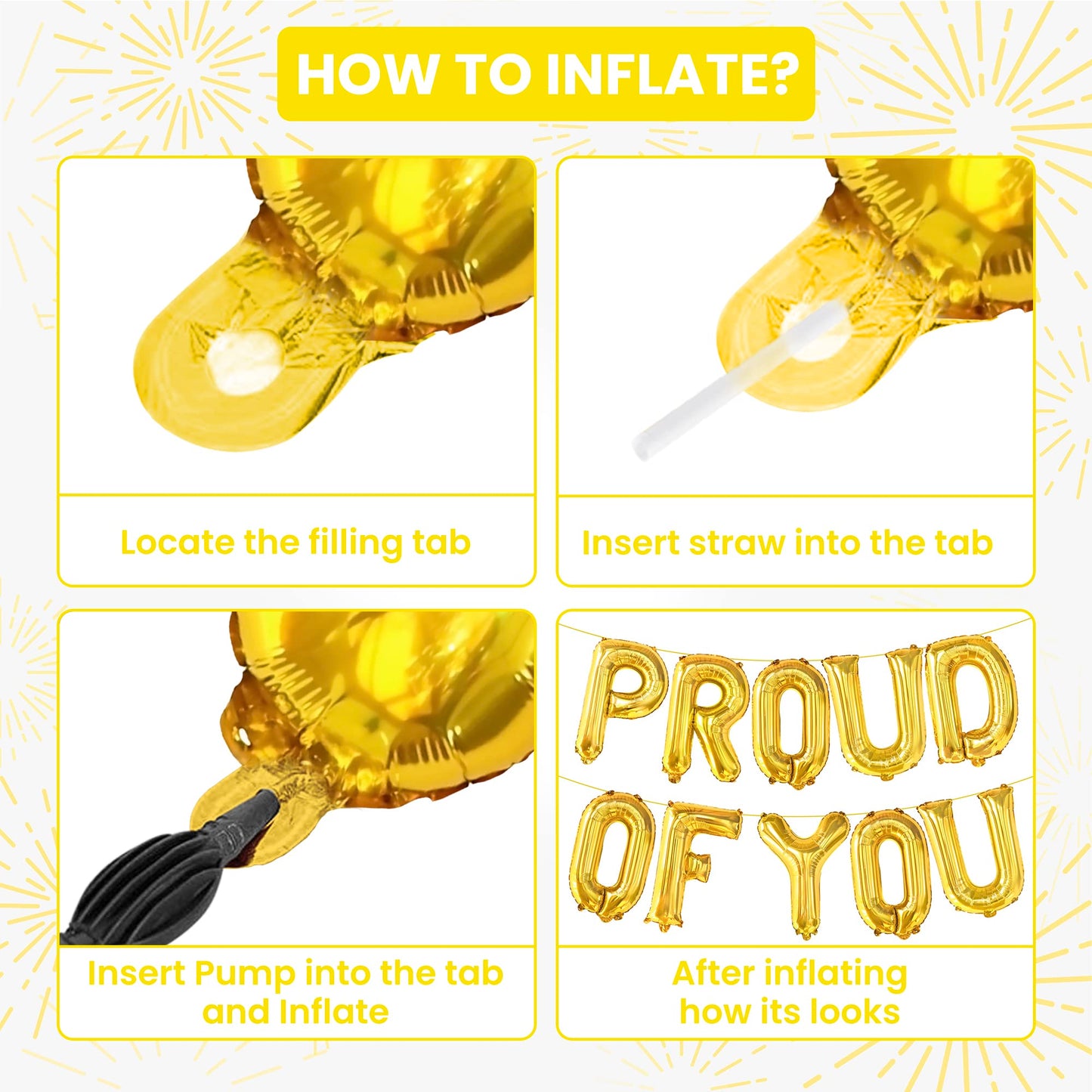 KatchOn, Gold Proud of You Balloons - 16 Inch | Mylar Foil Balloon Banner For Graduation Party Decorations | We Are So Proud Of You Balloon Banner For Graduation Decorations 2026