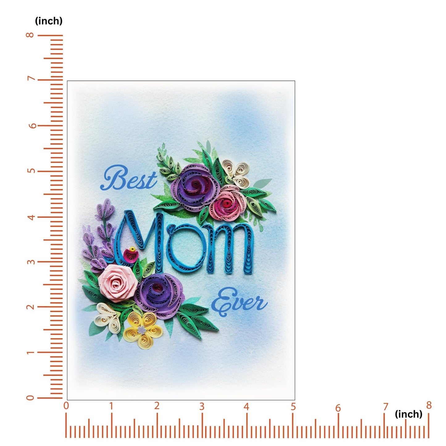 QUILLCRAFT Mother's Day Card, Best Mom Ever Quilled Quilling Card, Birthday, Thank You, Mothers Day, 3D Artful Greeting Card with Envelope, for Mother Daughter Sister Grandma (Mom)