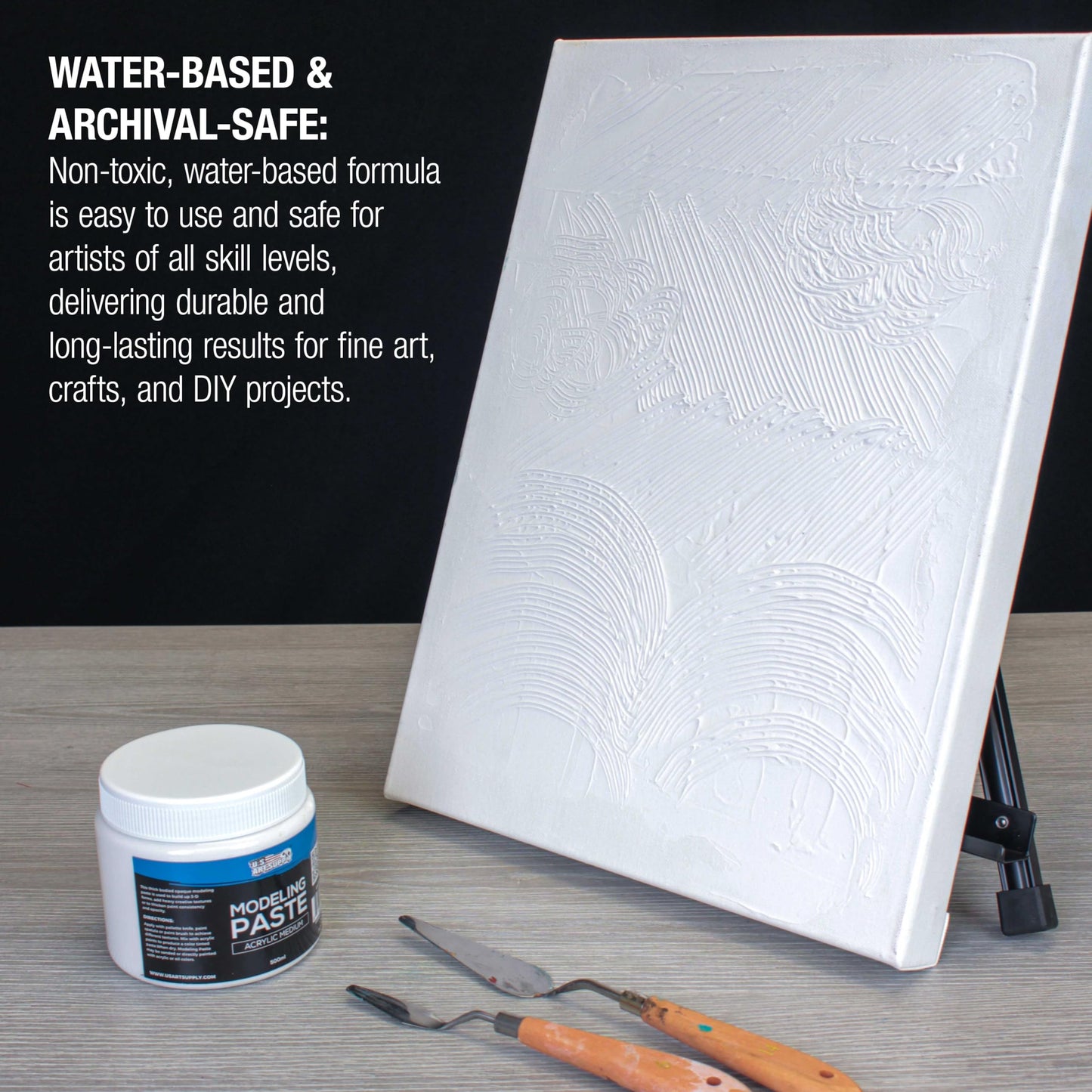 U.S. Art Supply Acrylic Modeling Paste - 16.9oz (500ml) Lightweight, Flexible, Mixable, Sandable, and Archival-Safe
