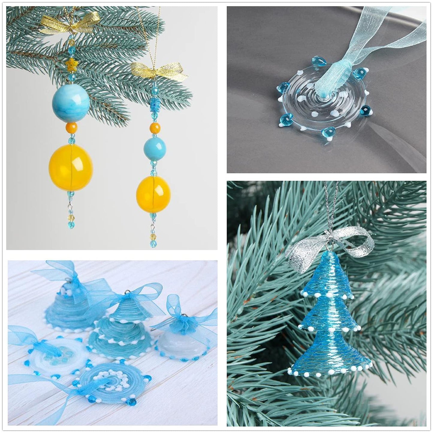 6 Rolls 198 Yards Sparkly Glitter Fabric Ribbon 1/4-Inch 6mm Metallic Sheer Organza Ribbon 6 Colors for Jewelry Bows Making Party Wedding Present Package Wrapping