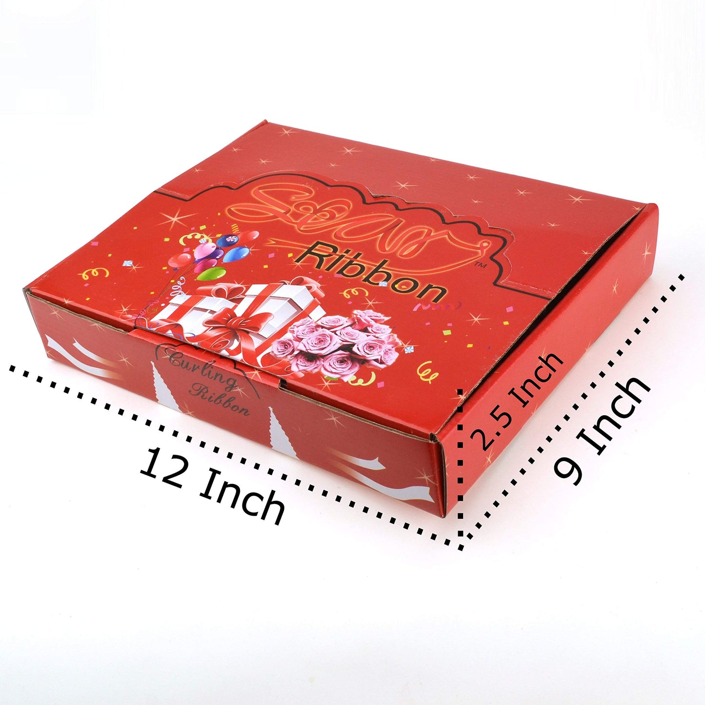 Star 3/16" and 3/8" Holographic Sparkles Curling Ribbon in 12 Colors | 24 Spools in Products Display Quickly | Sparkly Ribbon Great for Gift Wrap and Balloon String