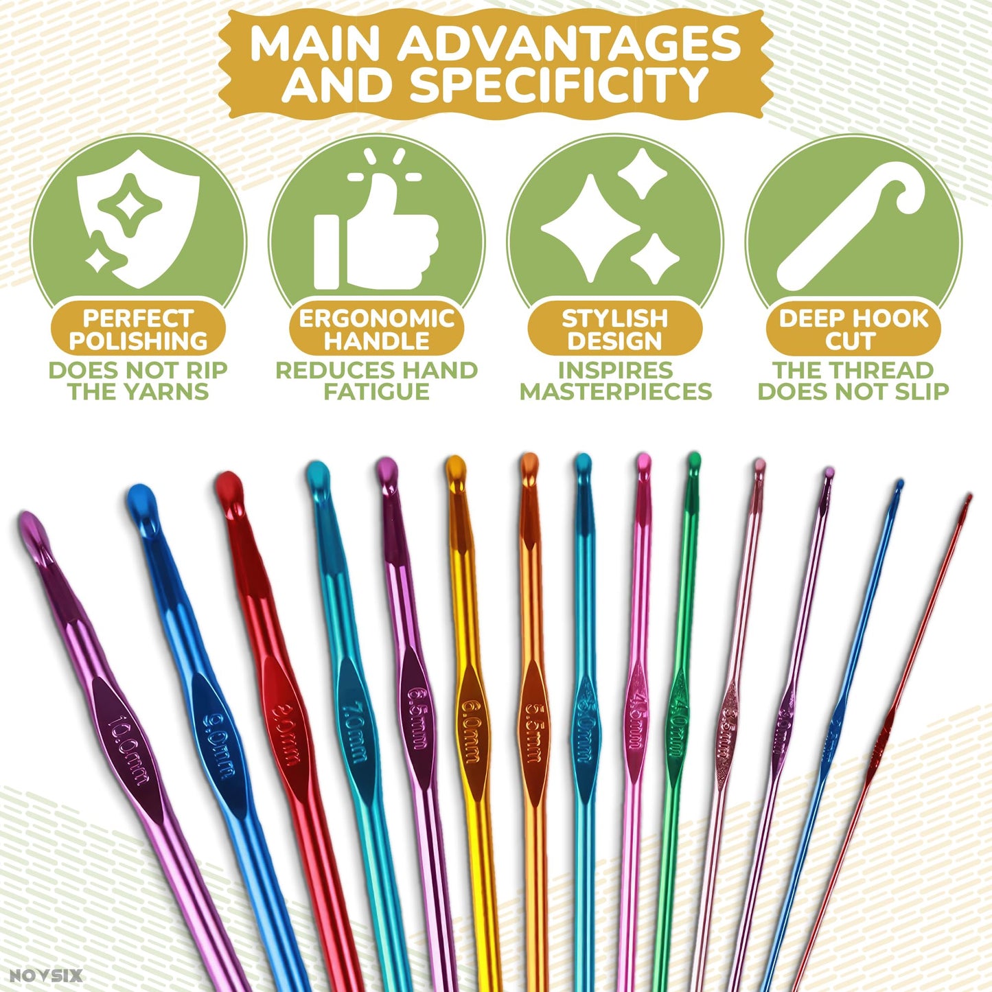 Crochet Hook Knitting Needle Set - 14Pcs Crochet Needles for Crocheting Yarn Clover Crochet Hooks Crochet Accessories (2-10mm) - Adults Craft Supplies and Tools Clover Crochet Hooks