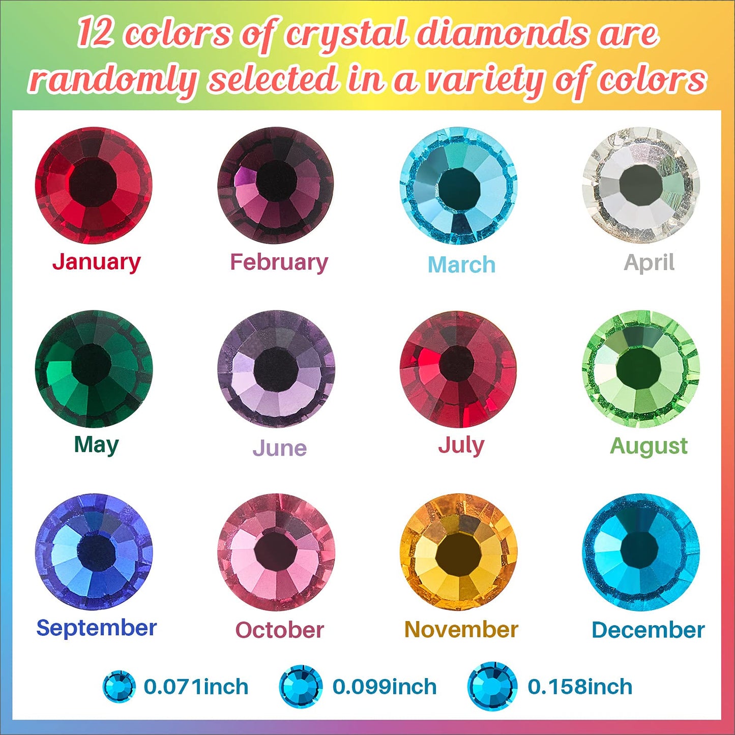 Flat Back Crystals Setter Metal Stamping Punches Kit Includes 3 Pieces Jewelry Metal Stamping Tool for DIY, 1.8 mm, 2.5 mm, 4 mm and 1500 Pieces Multi Colored Rhinestones Crystals