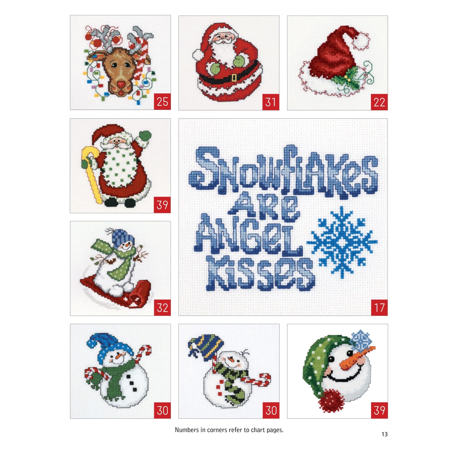 Cross Stitch Holiday Ornaments Galor Cross Stitch Book- Pattern Kits from Snowmen to Elves to Woodland Creatures, 98 Christmas Ornaments Design.