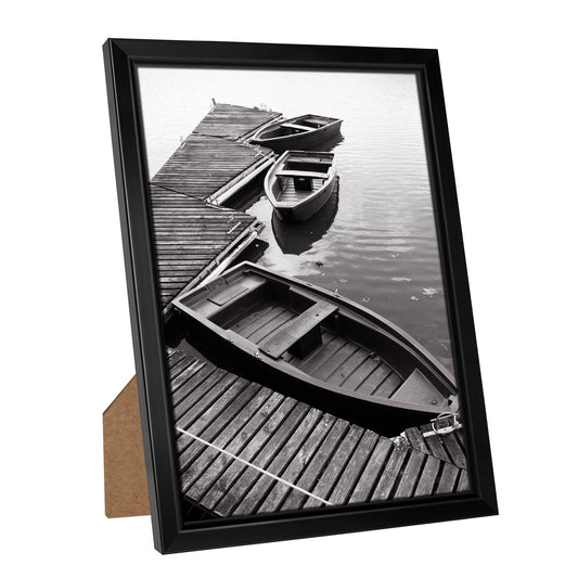 Giverny 8x10 Picture Frames, Black Photo Frames for Wall or Tabletop Display, Simple Design Glossy Finish Frame Perfect for Home Decoration, Office, Hotel and Various Ceremonies Praties