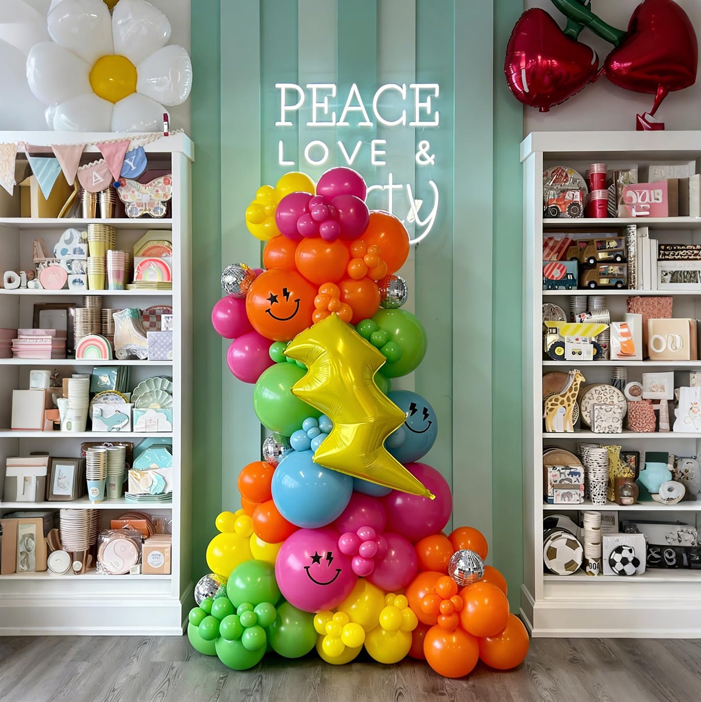 Lukiituke Tropical Balloon Arch Kit, 134Pcs Summer Balloons, 4Sizes Hot Pink Yellow Orange Lime Green Teal Rainbow Balloon for Summer Hawaiian Birthday Pool Party Decorations
