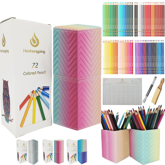 Heshengping 72 Colors Colored Pencils Set for Adult Coloring Books, Professional Numbered Art Supplies Drawing Pencils kit for Sketching Coloring Soft Oil Based Cores Ideal for Adults Teens Beginners
