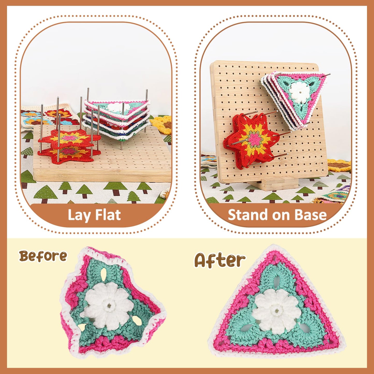 Aeelike Stainless Steel Rod Pins for Blocking Board, Knitting & Crochet Supplies Blocking Pins Kit, 20pcs Metal Pegs Length 5.90" with Yellow Box for Blocking Mats Granny Squares Small Projects