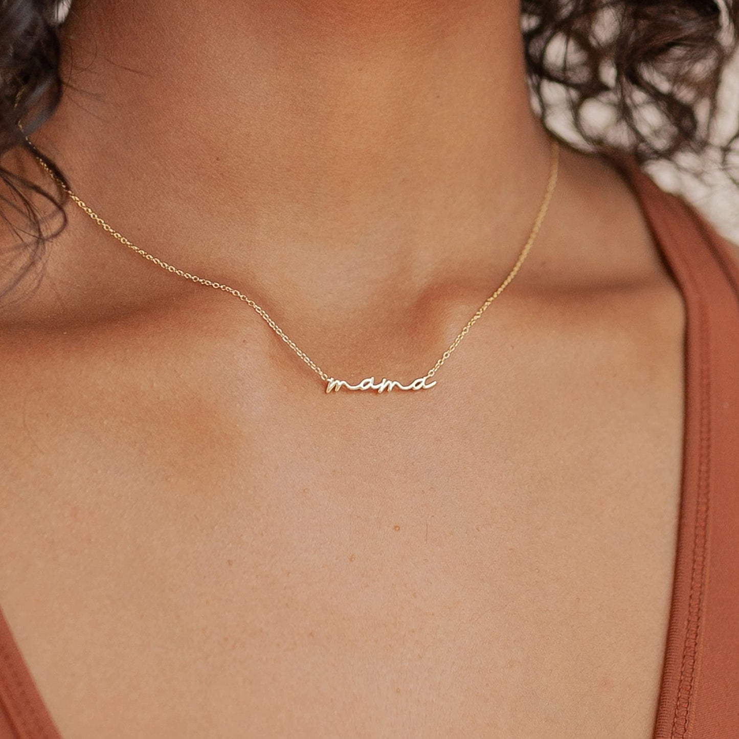 SLOONG Mama Necklaces for Women, Gifts for Mother, 14K Gold Plated Dainty Mother Matching Gift Non Tarnish Jewelry, Gifts for New Mom