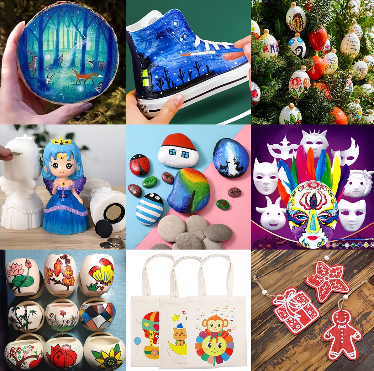 Washable Paint Set for Kids Arts and Crafts, 90PCS Classroom Painting Supplies, 6 Acrylic Paint Sets of 12 Colors, Mixing Palette, Brushes