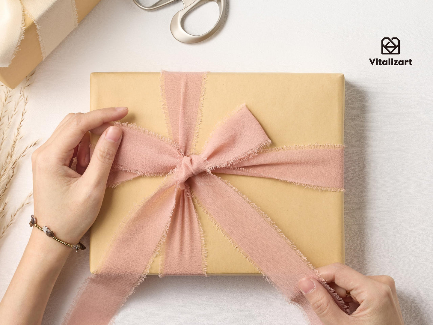 Vitalizart 15 Rolls Chiffon Silk Ribbon Handmade Frayed Fringe 1 1/2 Inch Eco-Friendly for Christmas Gift Wrapping Wedding Invitations Bridal Bouquets Bows 30 Yards in total