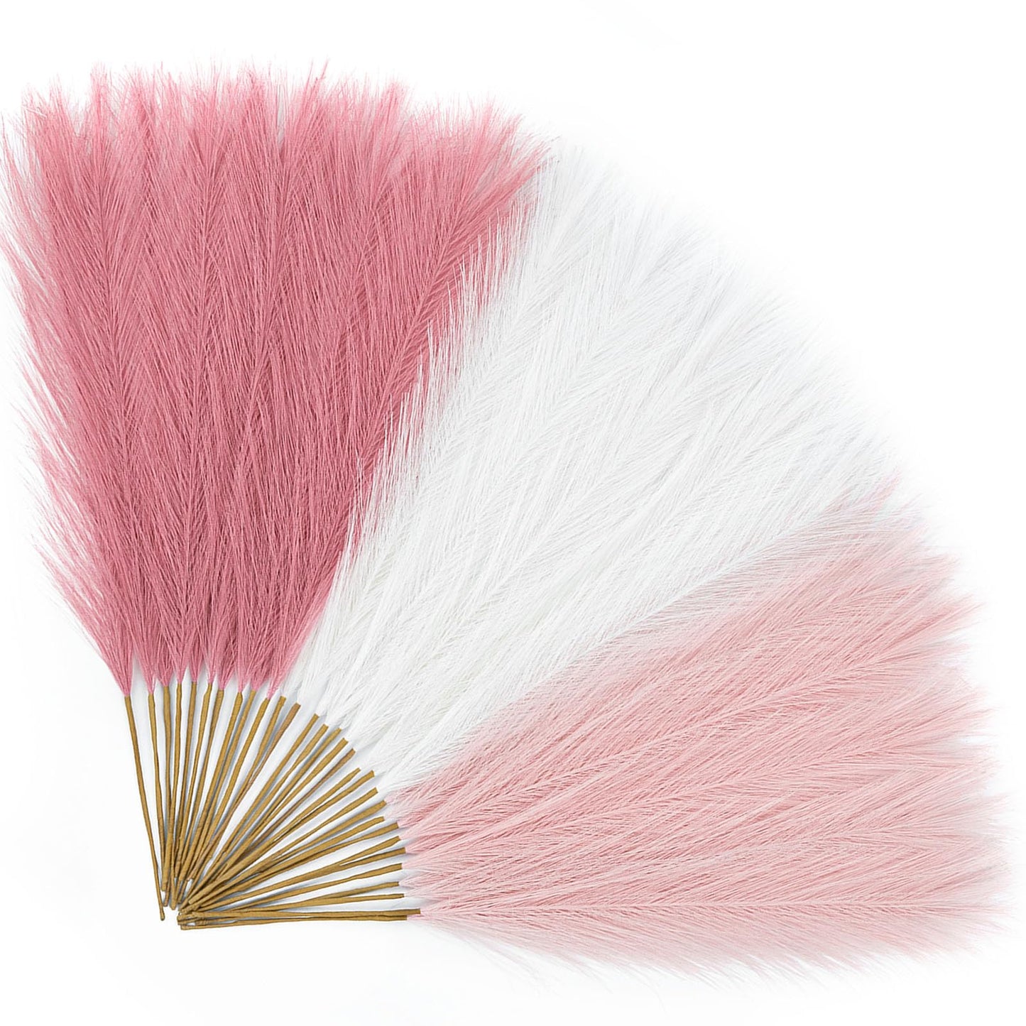 Alecono 𝟯𝟬𝙋𝙘𝙨 Pampas Grass 17in, Pink Pampas Grass Decor for Home Decoration, Faux Pampas Grass Wall Decor for Wedding Centerpieces Party Decorations(Blush, Cream, Pink)