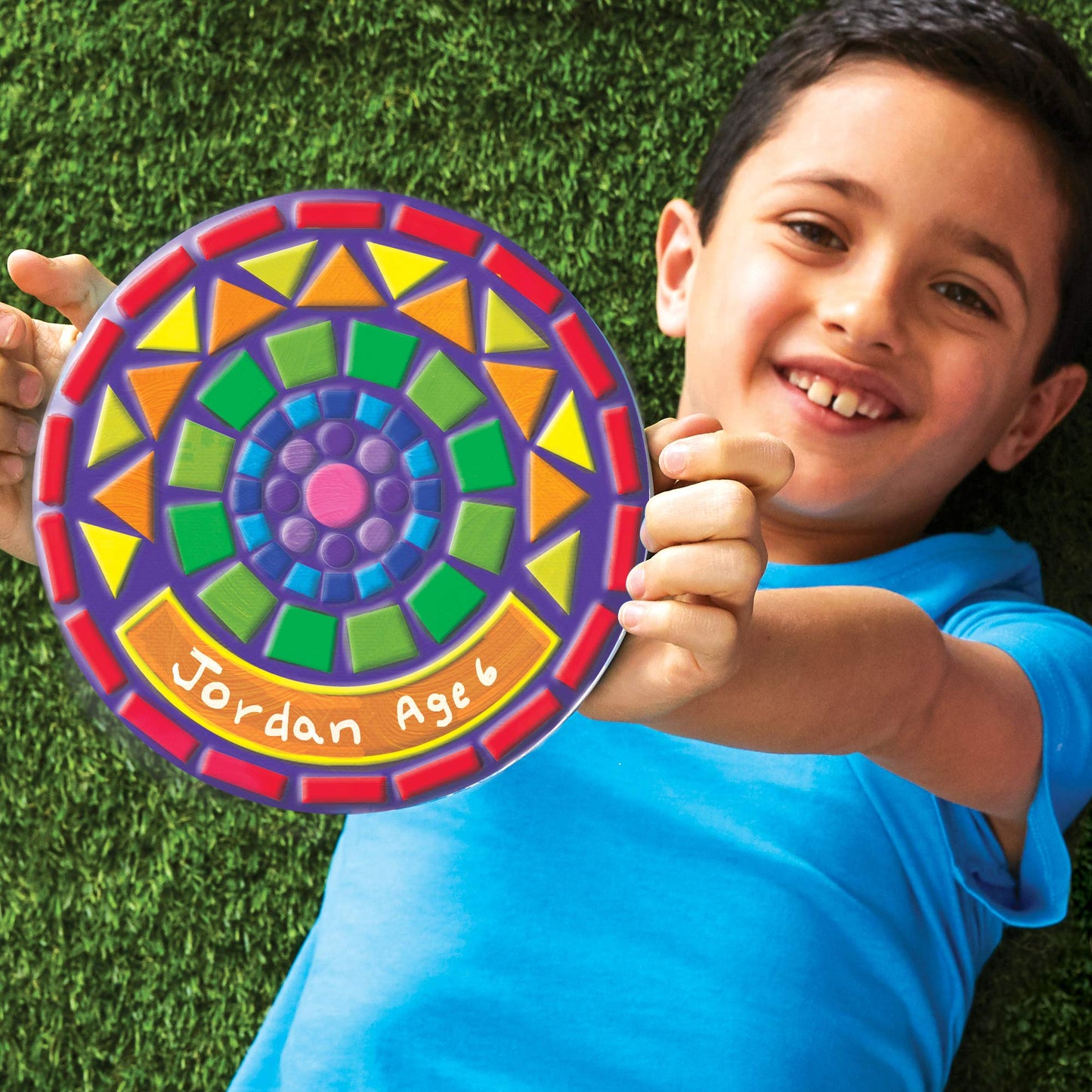 Made By Me Paint Your Own Mosaic Stepping Stone, Custom Name Garden Stone, DIY Stepping Stone Kit, Great Spring & Summer Painting Activity, Arts & Crafts Kit for Kids Ages 5, 6, 7, 8, 9