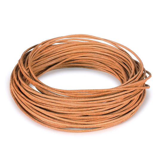 BEADNOVA Genuine Round Leather Cord Natural Leather Strips for Jewelry Making Bracelet Necklace Beading (11 Yards,1.0mm)