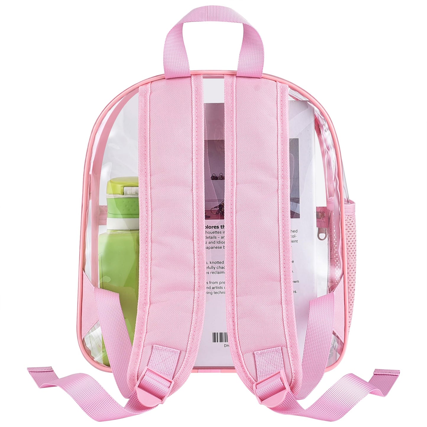 Oraben Clear Backpack Stadium Approved 12×12×6, Small Clear Backpack Transparent Backpack for Sports Event Concert (Pink)