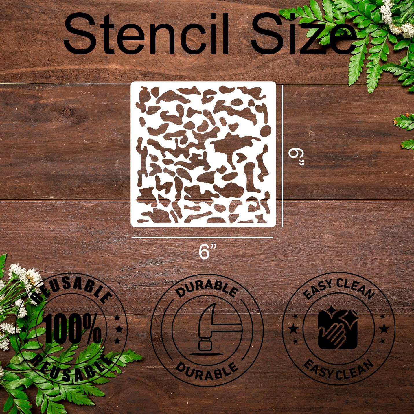 Geometric Stencils for Crafts 6" Reusable Texture Stencils Layering Stencil for Painting on Wood Wall Furniture Fabrics
