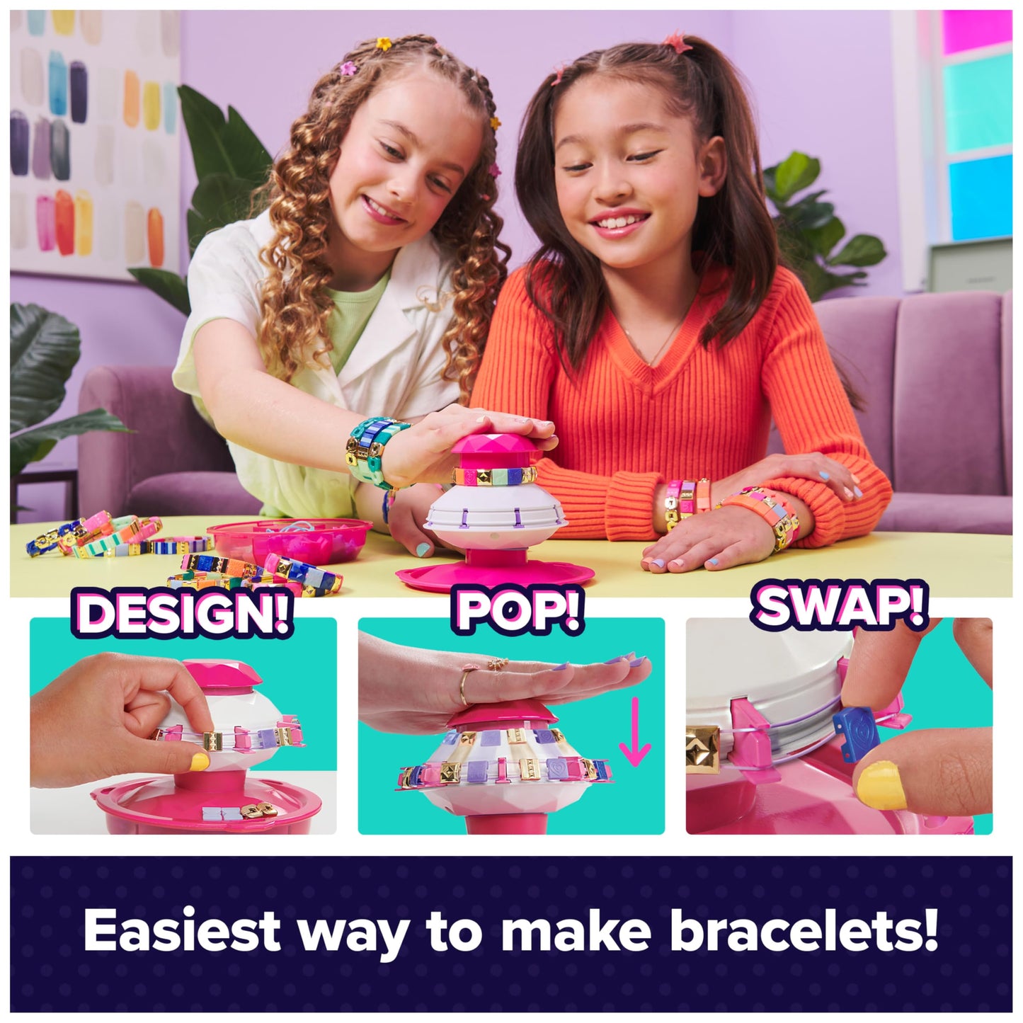 Cool Maker, PopStyle Bracelet Making Kit with 170 Beads, Make & Remake 10 (Packaging May Vary), Arts and Crafts Jewelry Kit, Kids Toys for Ages 7 and up