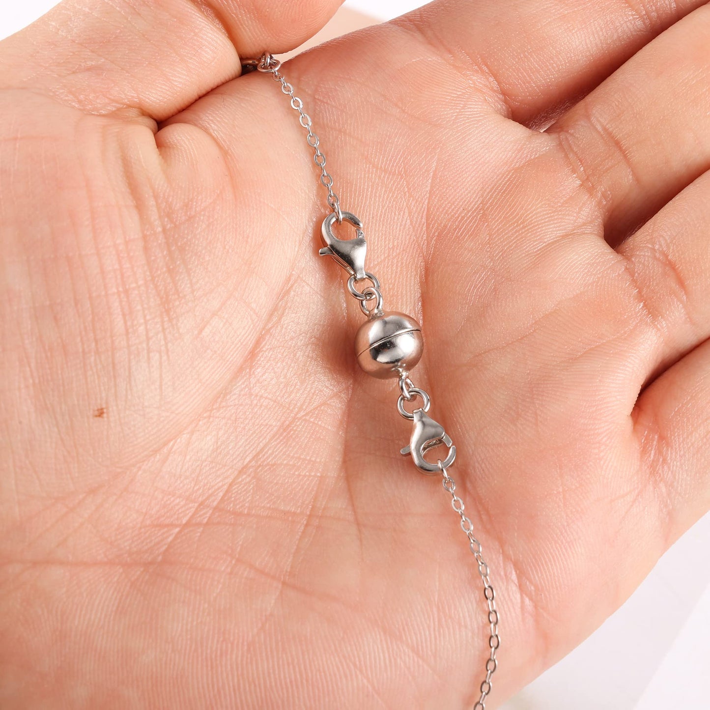 925 Sterling Silver Double Lobster Clasp Magnetic Necklace Jewelry Clasps and Closures Sterling Silver Double Bracelet Necklace Clasp