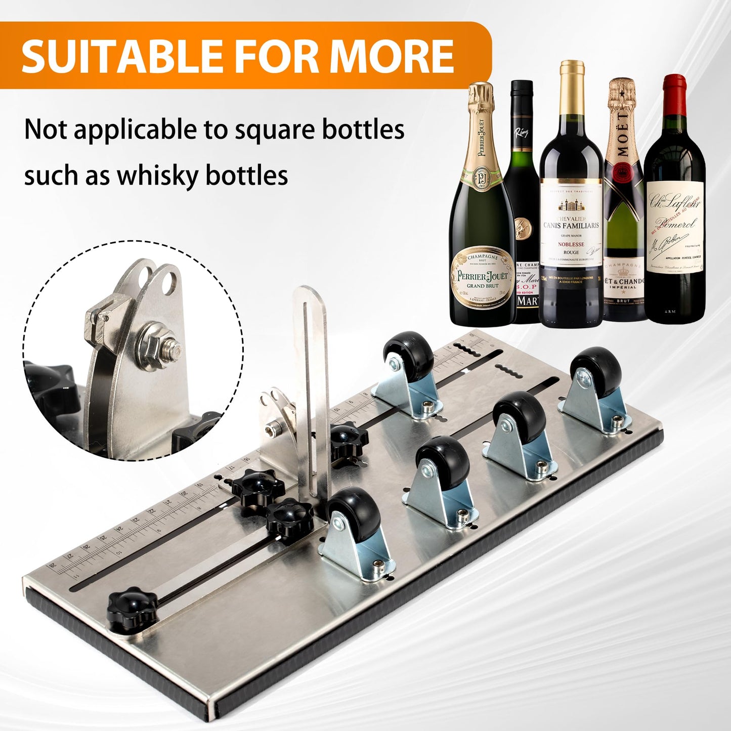Glass Bottle Cutter, Glass Cutter for Bottles, Bottle Cutting Tool Kit for Round Bottle, DIY Bottle Cutting Machine for Cutting Wine, Beer, Liquor, Whiskey Bottles with Safety Accessories