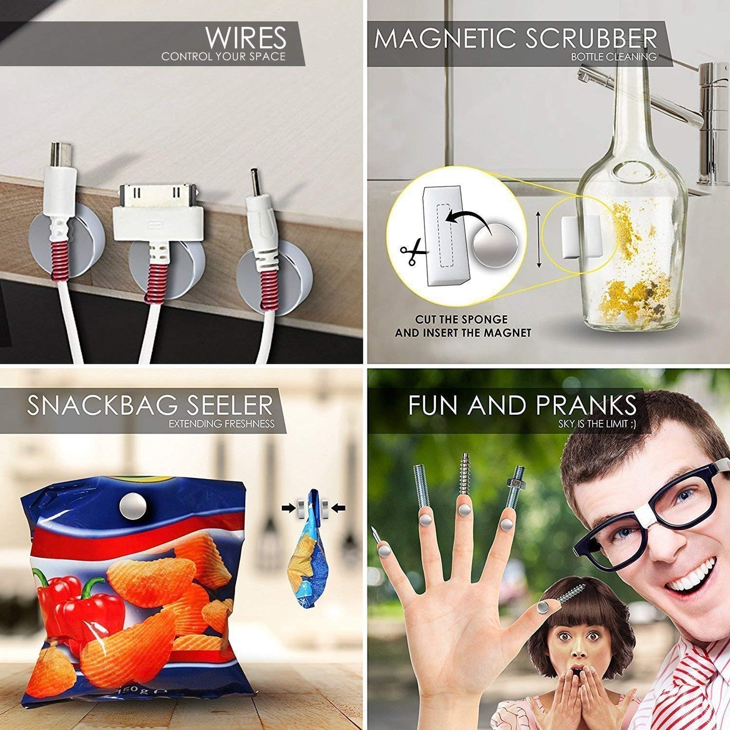 DIYMAG 100Pcs 5 Different Sizes Small Refrigerator Magnets, Tiny Round Disc Fridge Magnets for Office, Hobbies, Crafts, Whiteboard, Dry Erase Board and Push Pins