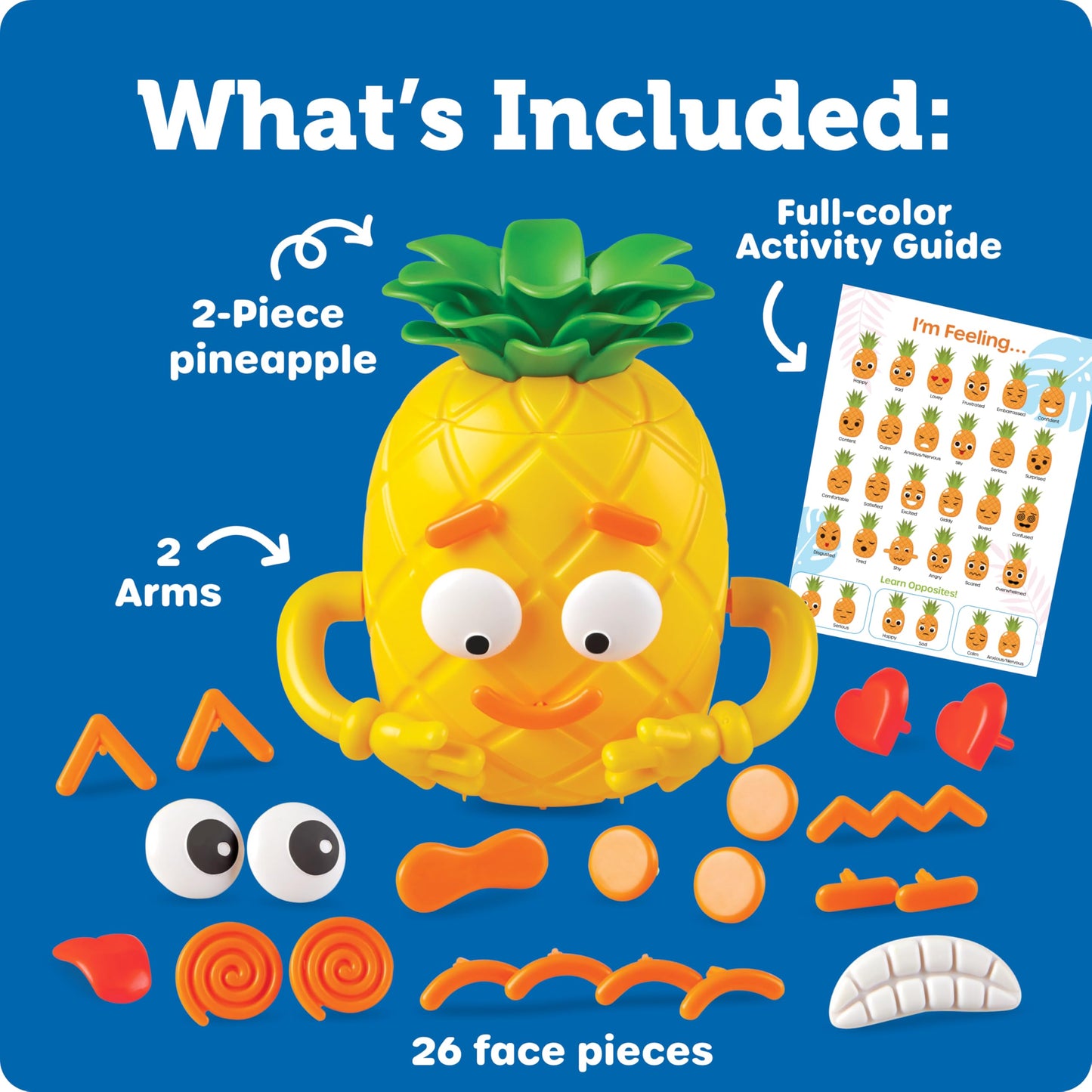 Learning Resources Big Feelings Pineapple - Fine Motor Toys, Social Emotional Skills Regulation Tools for Kids, Gifts for Boys and Girls, Classroom Must Haves, Occupational Activities Games