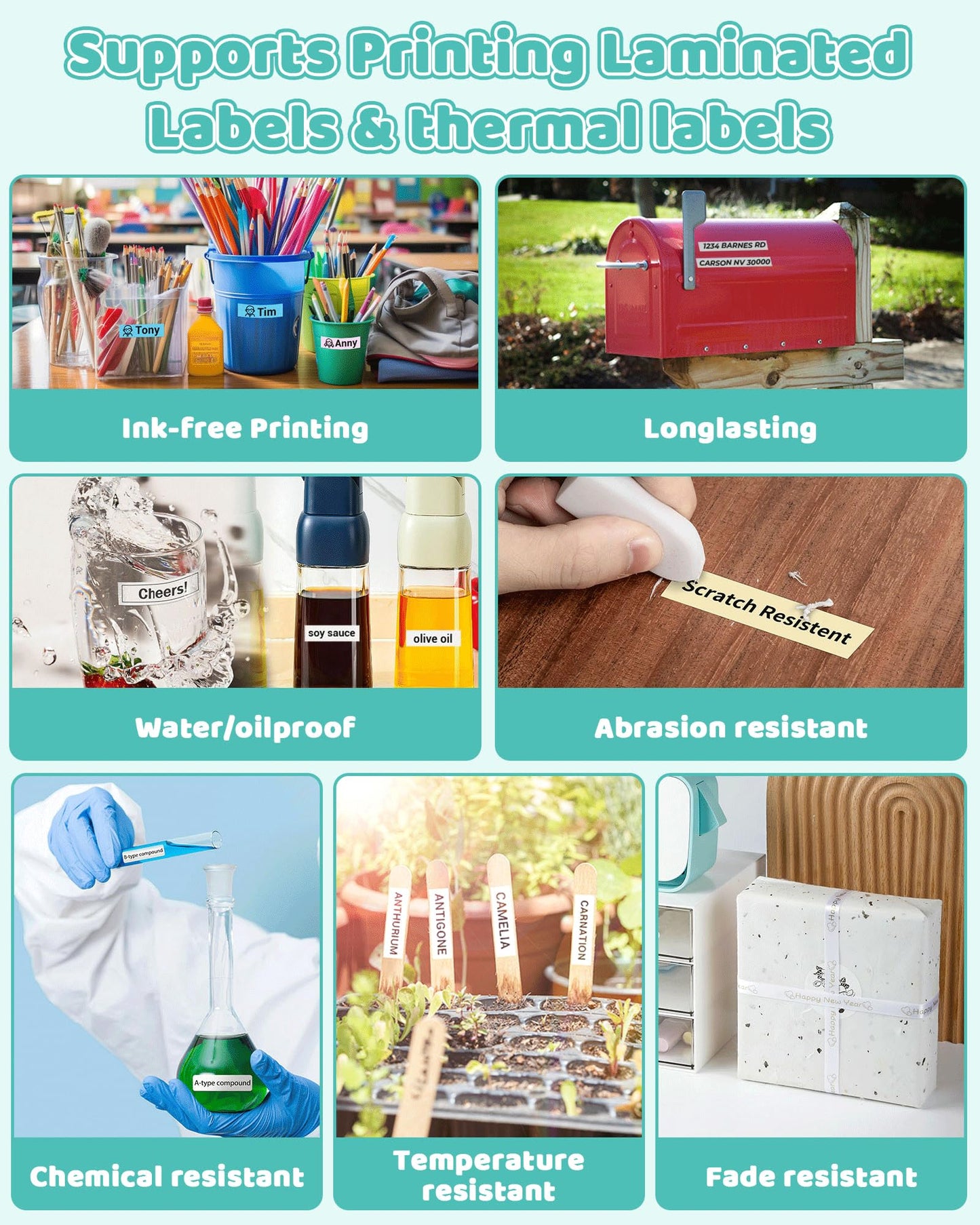 Vixic Bluetooth Label Maker - Rechargeable Mini Labeler Machine with Tape, M960 Label Sticker Portable Printer, Multiple Icon Fonts for Kids School Home Business Office Organization