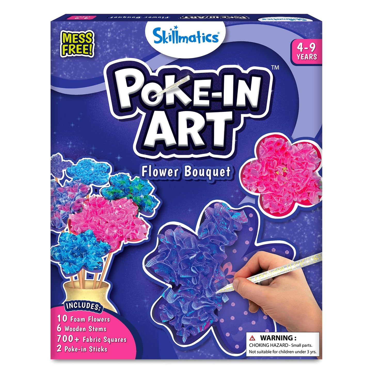 Skillmatics Poke-in Art - Flower Bouquet, DIY Wood Craft Kit, Mother’s Day Gift, Mess-Free Creative Play for Girls and Boys Ages 4, 5, 6, 7, 8, 9, Fine Motor Skills, Screen-Free Fun
