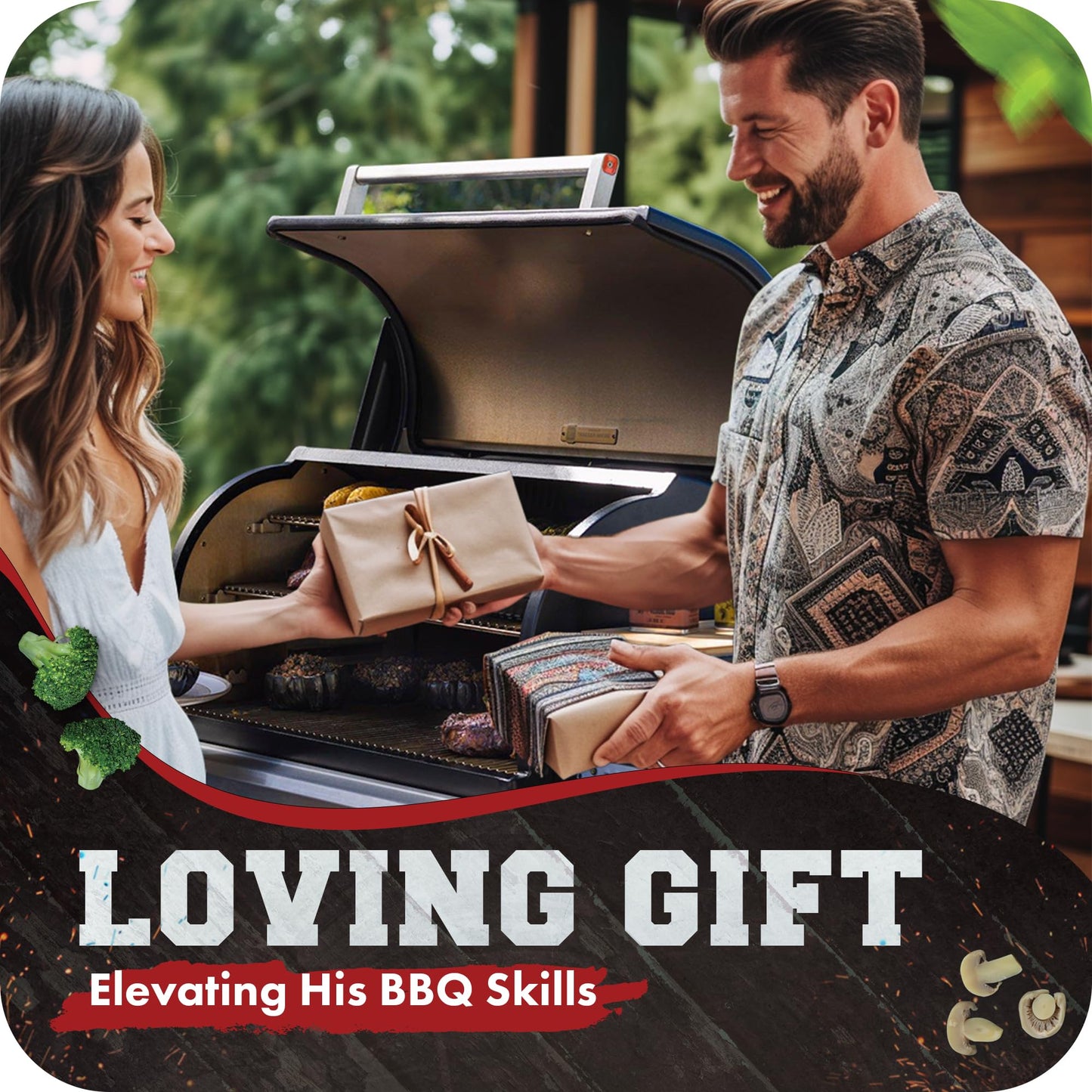 Silicone Smoker Oven Gloves -Extreme Heat Resistant BBQ Gloves -Handle Hot Food Right on Your Smoker Grill Fryer & Pit | Waterproof Oven Mitts |Superior Value Set+3 Bonuses