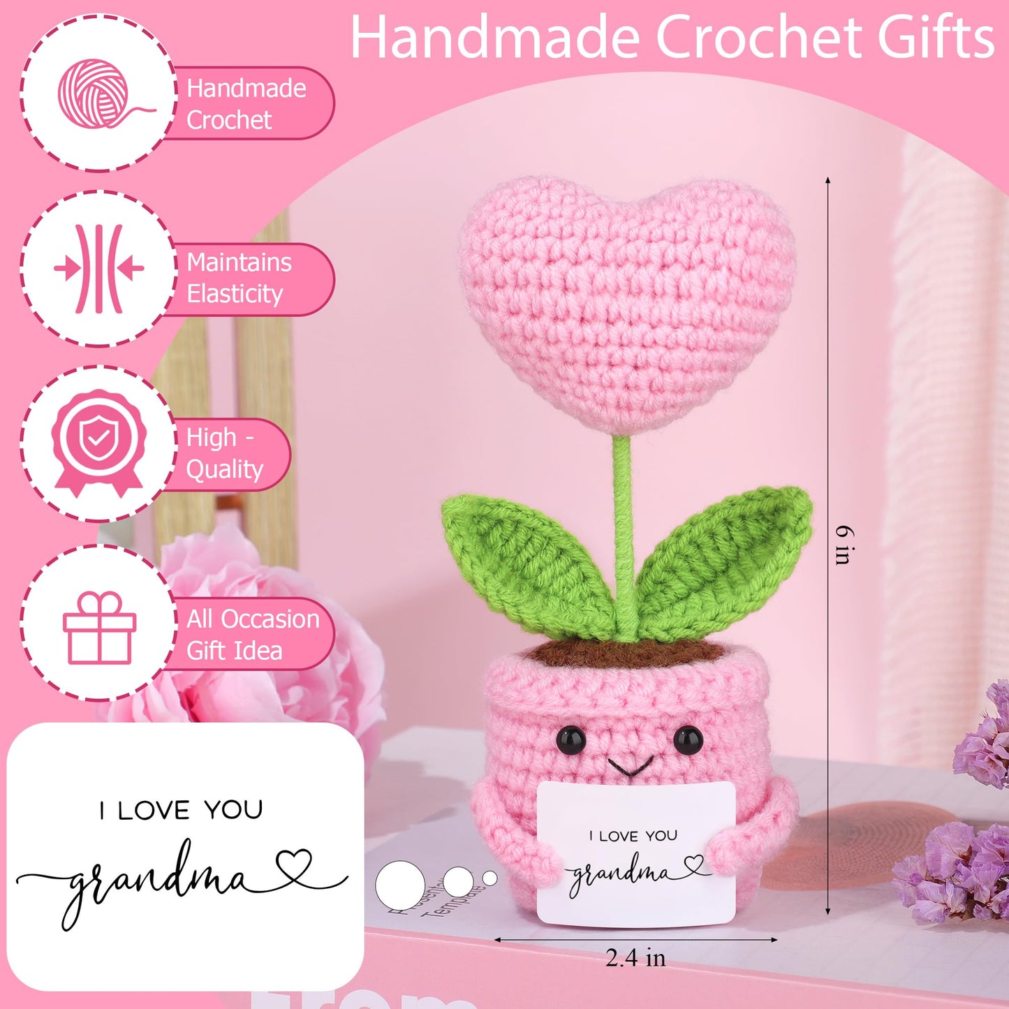 JSENGIFT Grandma Gifts, Mothers Day Birthday Gifts for Grandma, Christmas Valentines Day Ideas Present for Grandmother Basket Set of 7