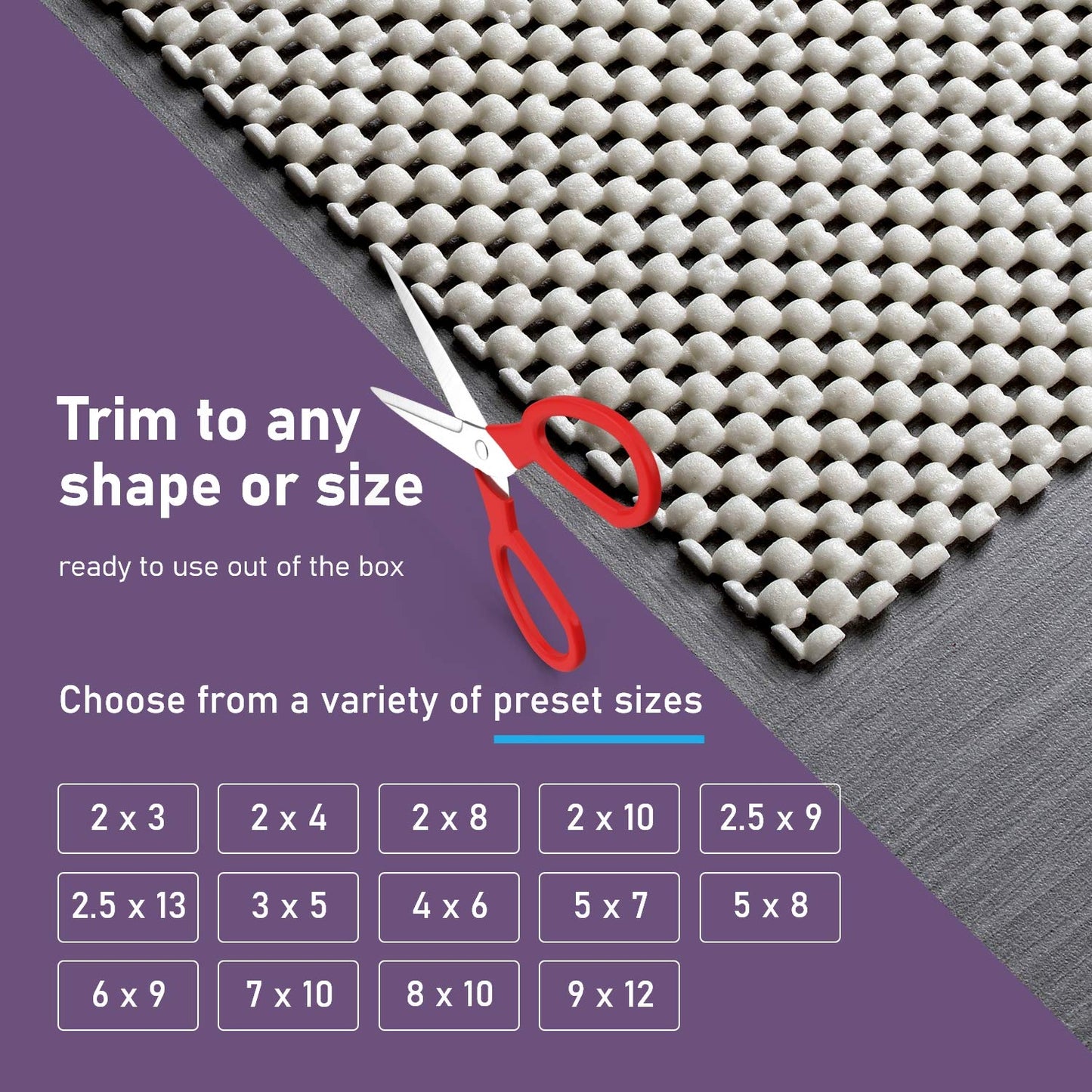 Rug Gripper Non Slip Rug Pad Underlay for Hardwood Floors Supper Grip Thick Padding Adds Cushion Prevents Sliding Size 2 x 3
