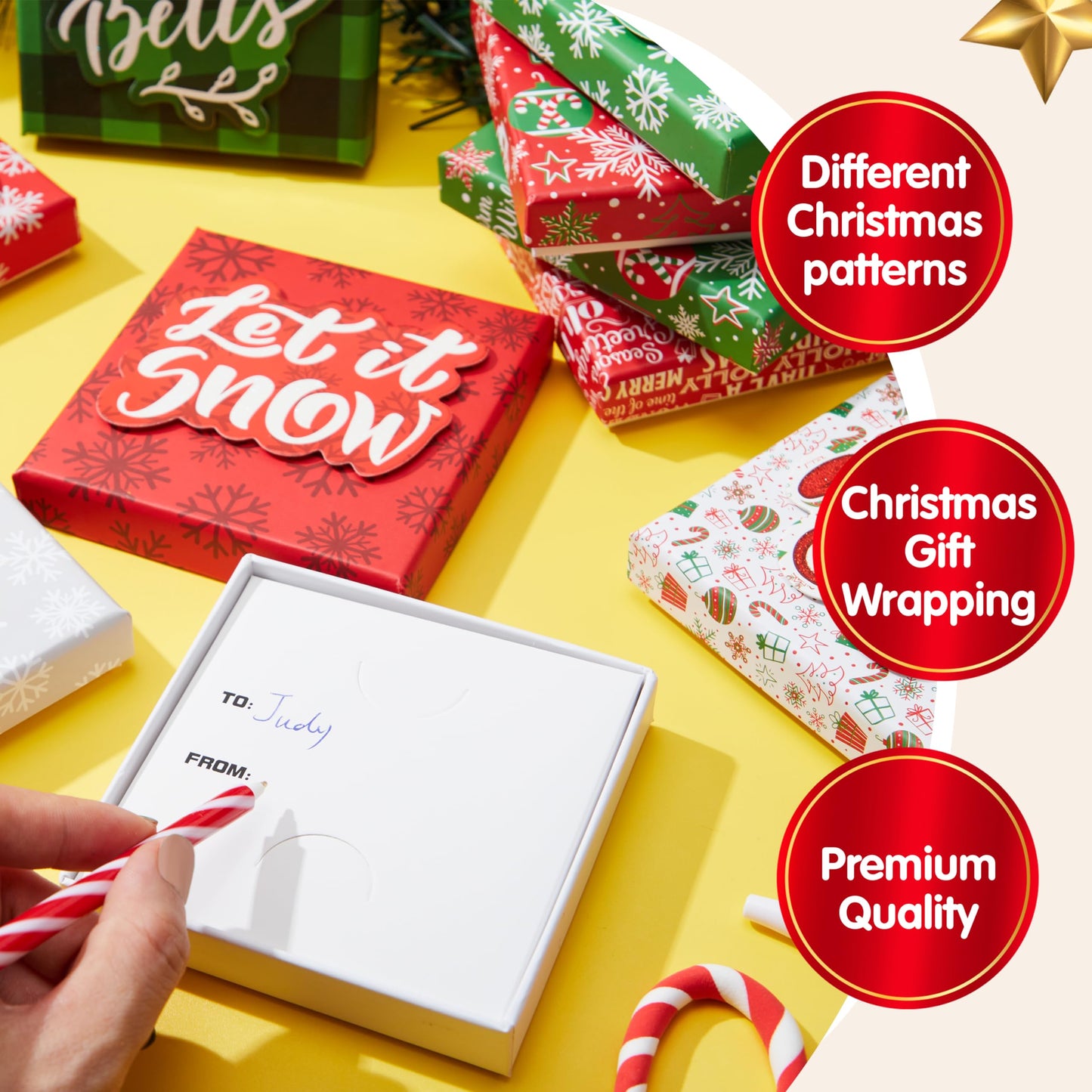 JOYIN 9 PCS Christmas Card Holders Gift Boxes, Square Gift Card Boxes for Holiday, Cash Holder Gift Boxes, Christmas Candy Wrapping Paper, Gift Extra-Special