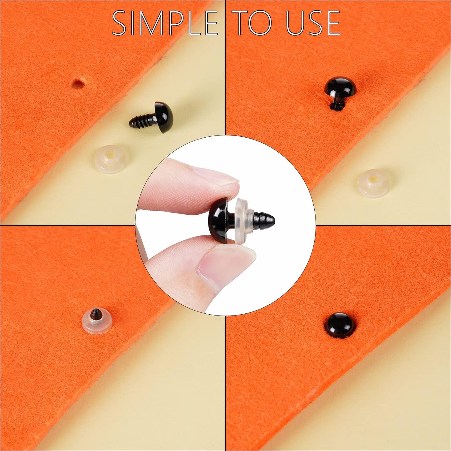 816 Pcs Safety Eyes for Crochet 6-30mm Plastic Colorful Safety Eyes for Amigurumi with Washers Black Stuffed Animal Eyes for Craft Teddy Bear