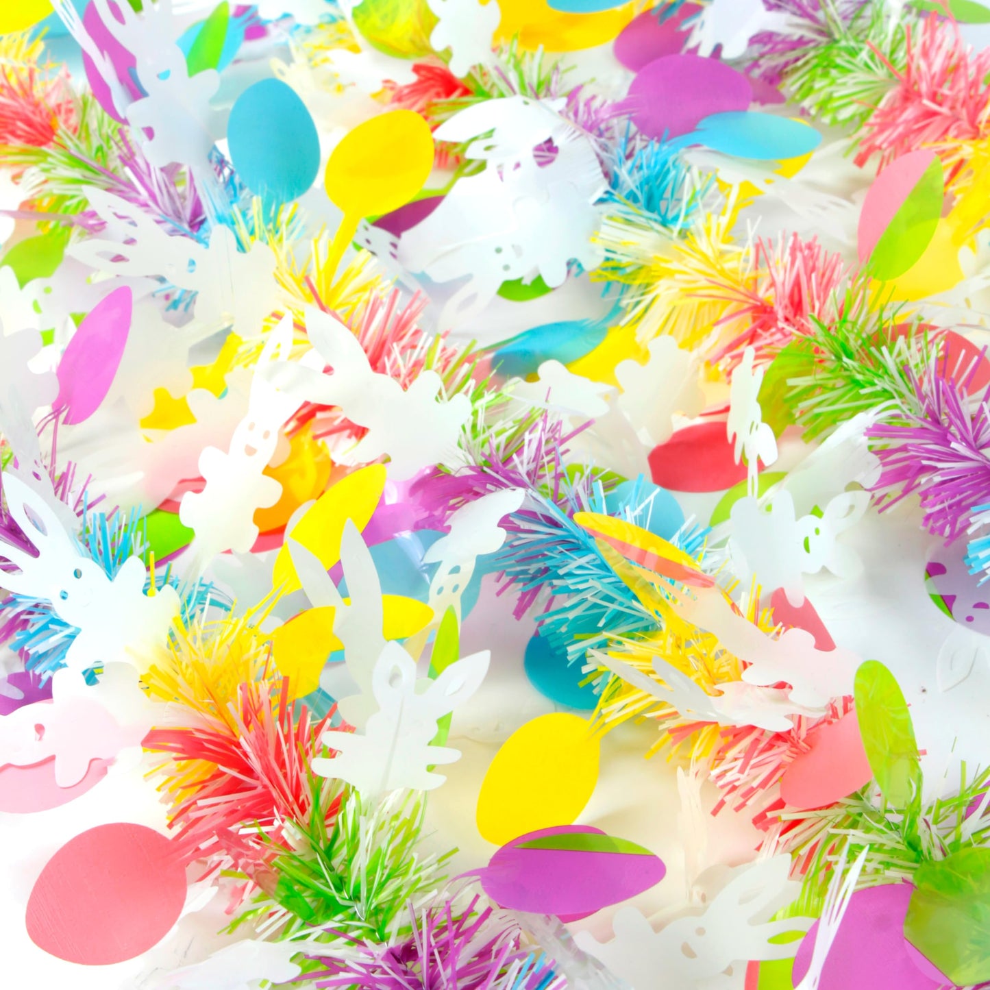 50FT Easter Tinsel Garland Hanging Streamers Decorations for Tree Stairs Mantle Hanging Oranment Outdoor Indoor Party Supplies (Rabbit)