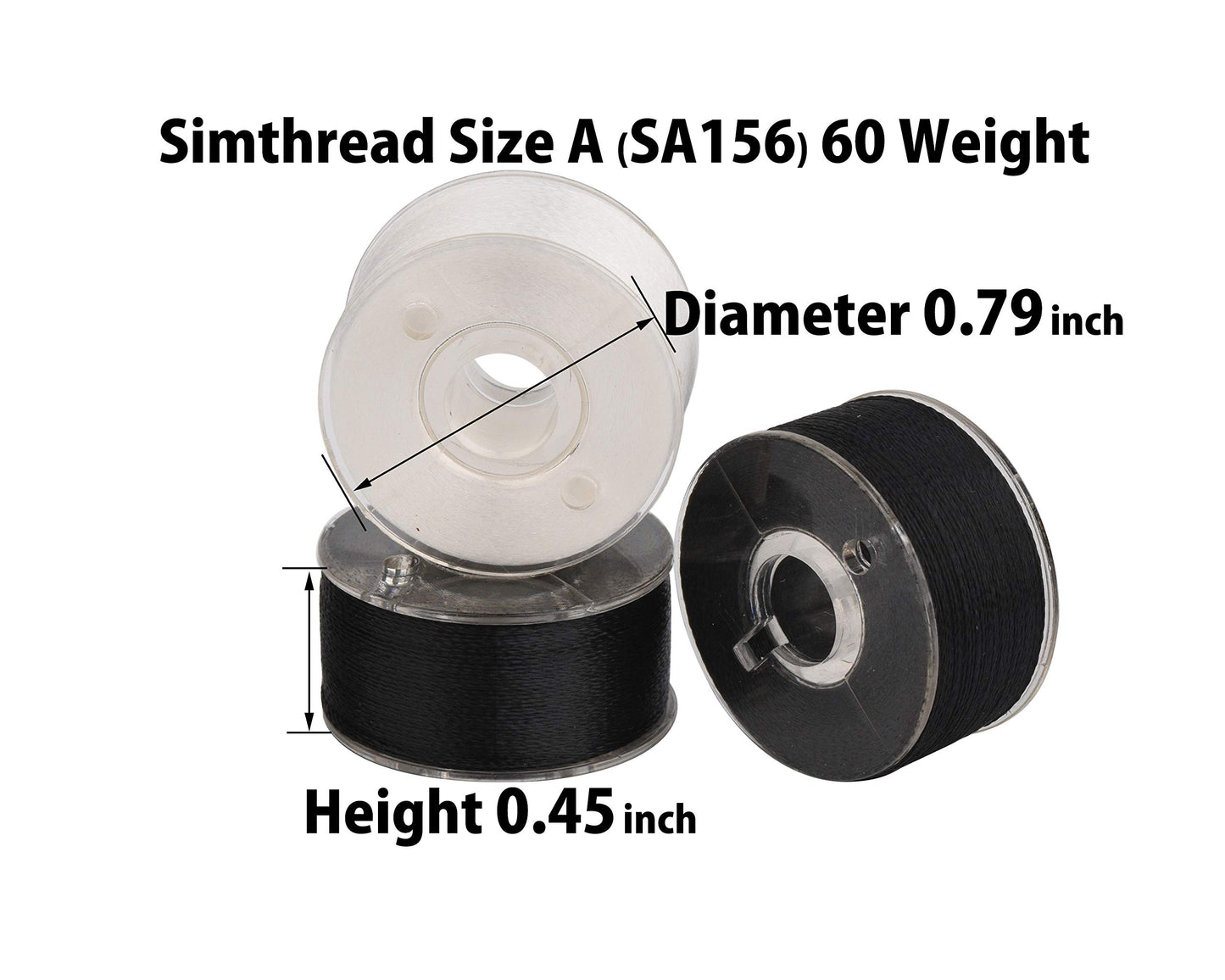 25pcs 15White+10Black Prewound Bobbin Thread Size A Class 15 (SA156) 60WT with Clear Storage Plastic Case Box 70D/2 Compatible with Brother Embroidery Thread Sewing Thread Machine DIY
