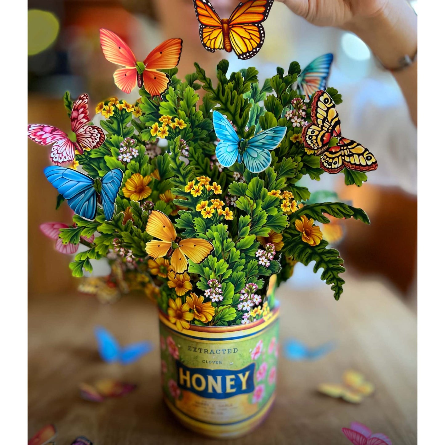Freshcut Paper Pop Up Cards, Butterflies & Buttercups, 12 Inch Life Sized Forever Flower Bouquet 3D Popup Greeting Card, Birthday Cards, Thank You Card, Blank Notecard & Envelope
