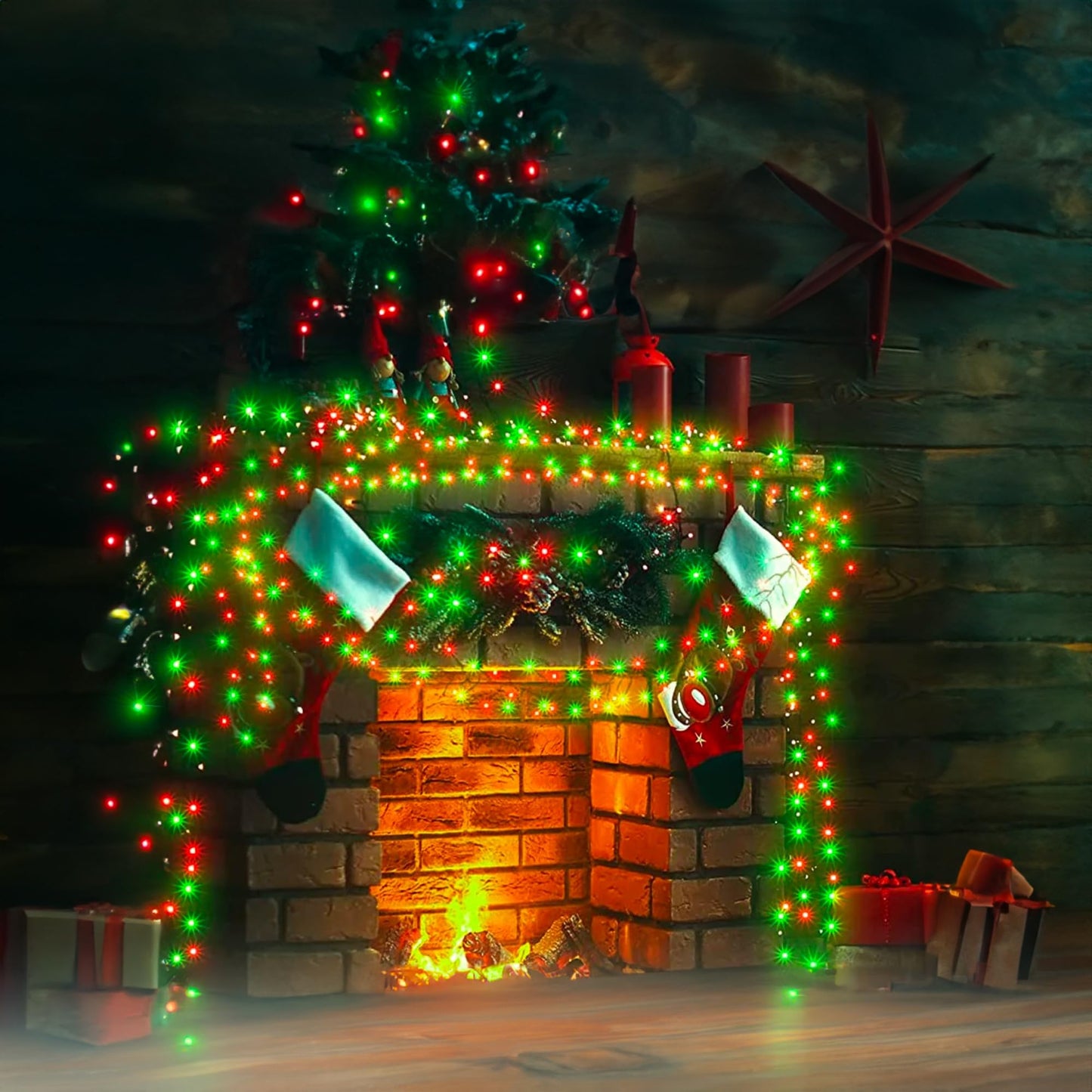 Christmas Mini String Lights, 20FT 100 Count Incandescent Mini Christmas Tree Lights, Waterproof Xmas String Lights for Outdoor Indoor Home Party Yard Decorations, Red and Green