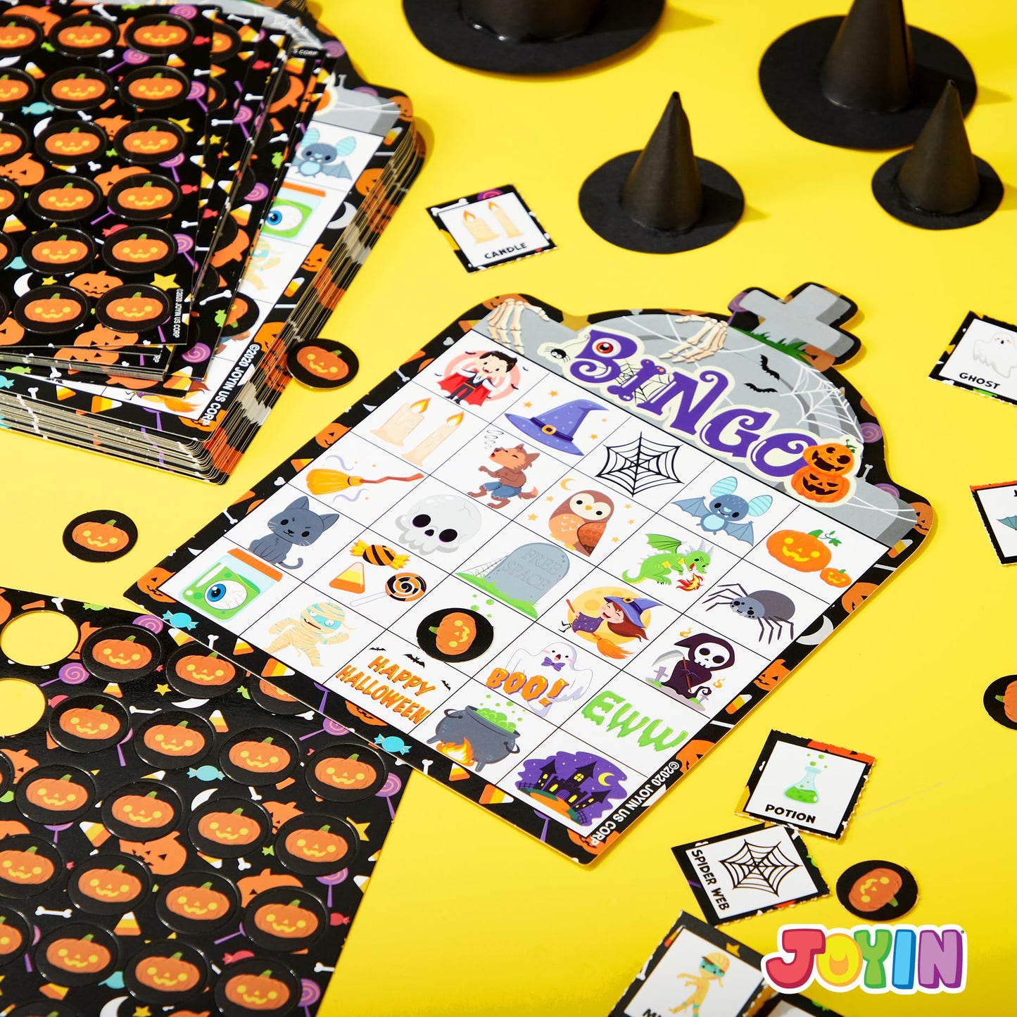 28 Players Halloween Bingo Game Cards for Kids, Halloween Bingo Cards for Classroom School Family Group Activities, Halloween Party Adults Kids Indoor Card Games