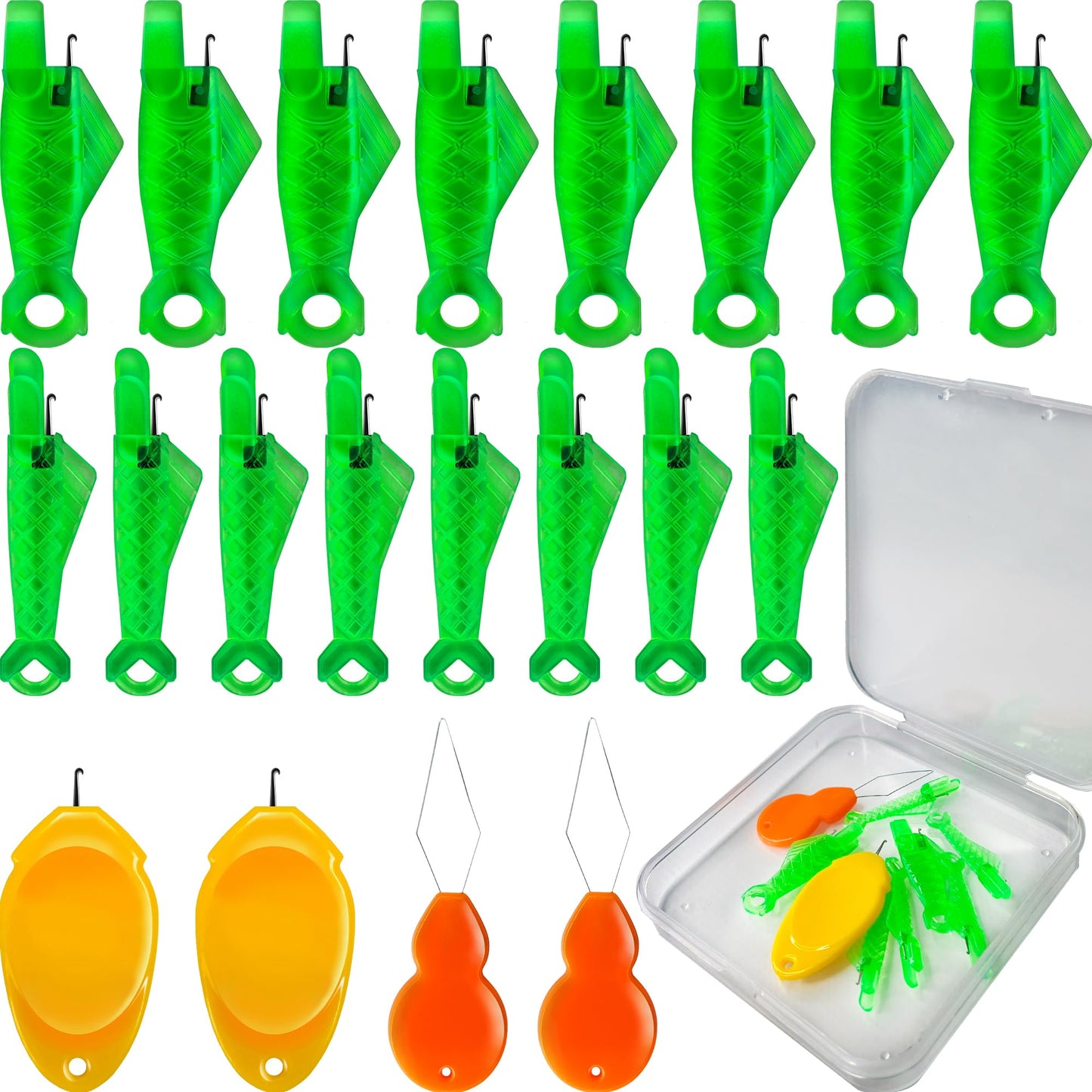 10 pcs Needle Threader Set: Fish Type for Sewing Machines (Compatible Only with Side-Threading Machine Needles) & Simple Hand Sewing Threaders