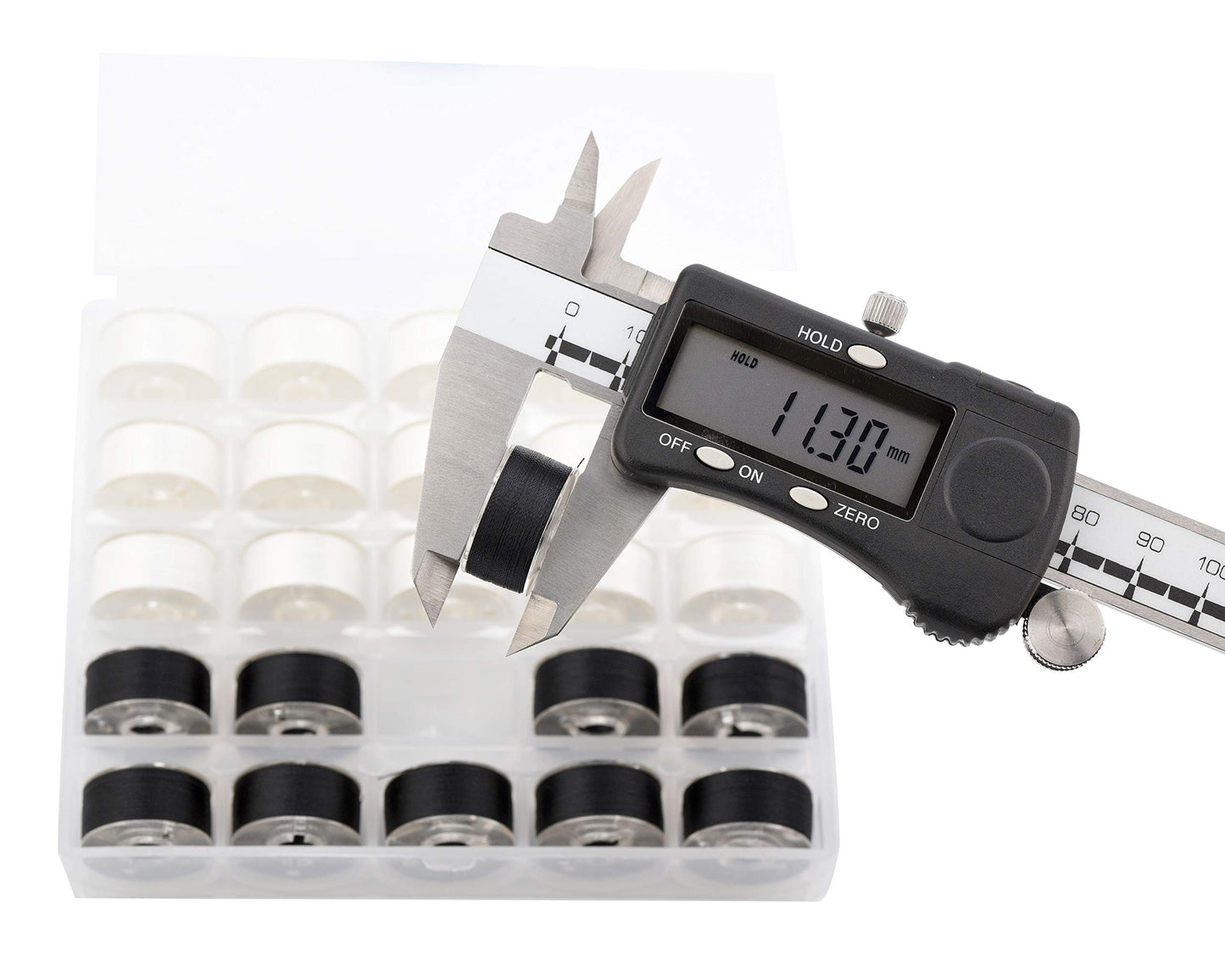25pcs 15White+10Black Prewound Bobbin Thread Size A Class 15 (SA156) 60WT with Clear Storage Plastic Case Box 70D/2 Compatible with Brother Embroidery Thread Sewing Thread Machine DIY