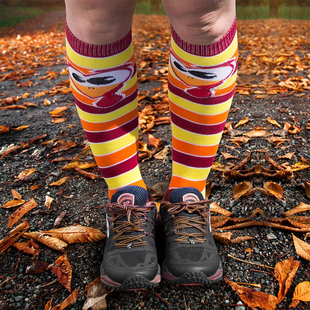 Gone For a Run Run Now Gobble Later Knee High Athletic Running Socks | Fun Turkey Trot Running Socks