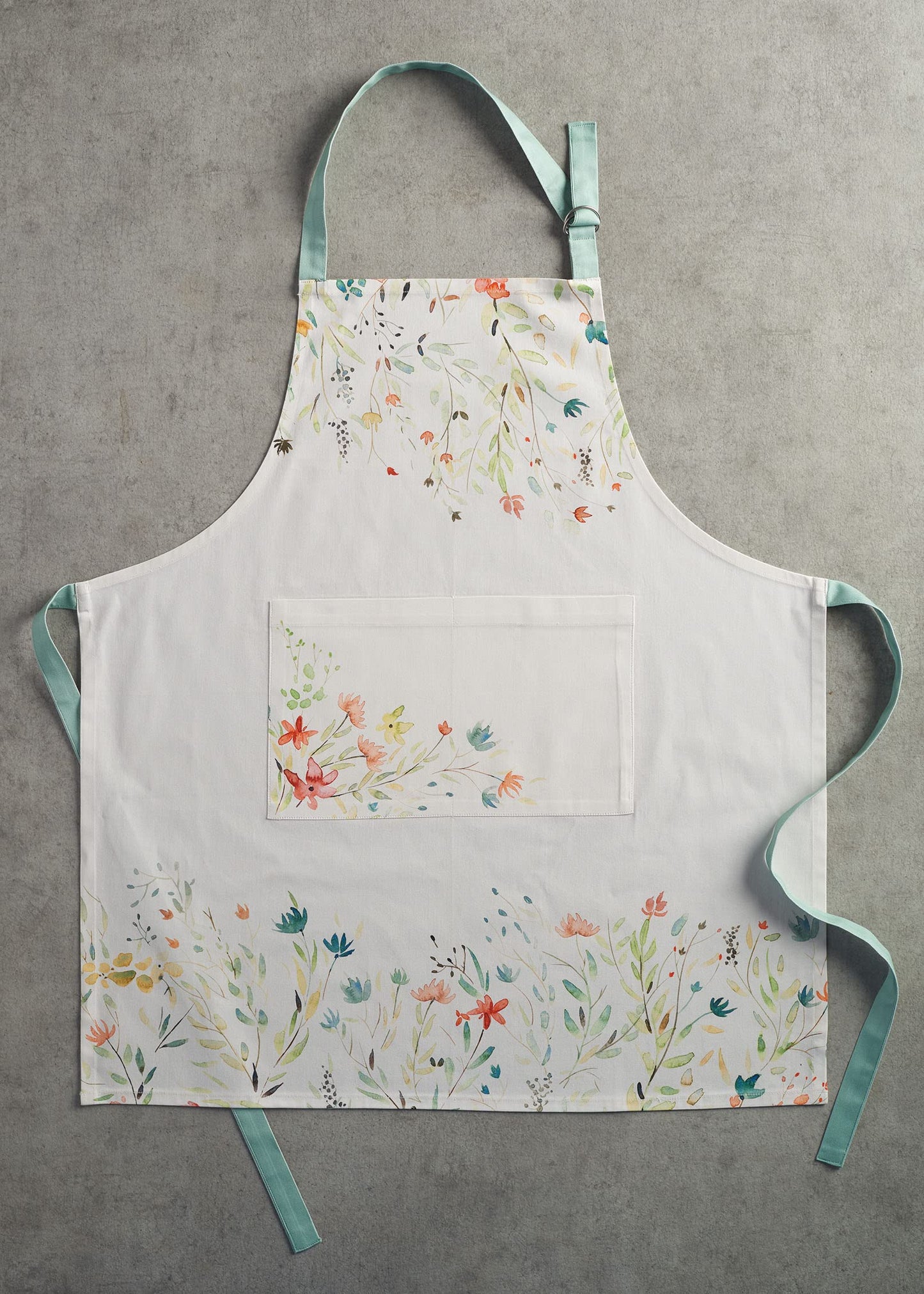 Apron for women with Pocket 100% Cotton 27.50"x31.50" 1 Piece Adjustable Neck Strap & long ties Apron Men, Chef, Wedding, Cooking, Gardening, Server Spring/Summer (Colmar)