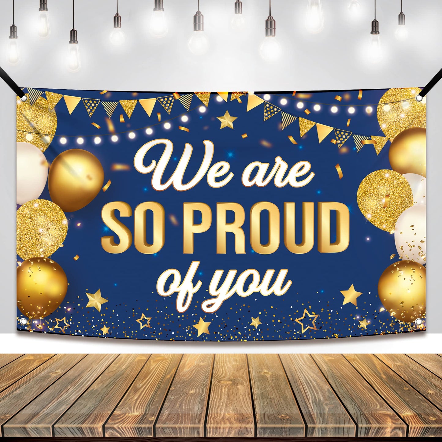 KatchOn, Blue We are So Proud of You Banner - XtraLarge, 72x44 Inch | Graduation Banner Congratulations Banner for Congratulations Decorations | Grad Backdrop for Graduation Decorations 2026