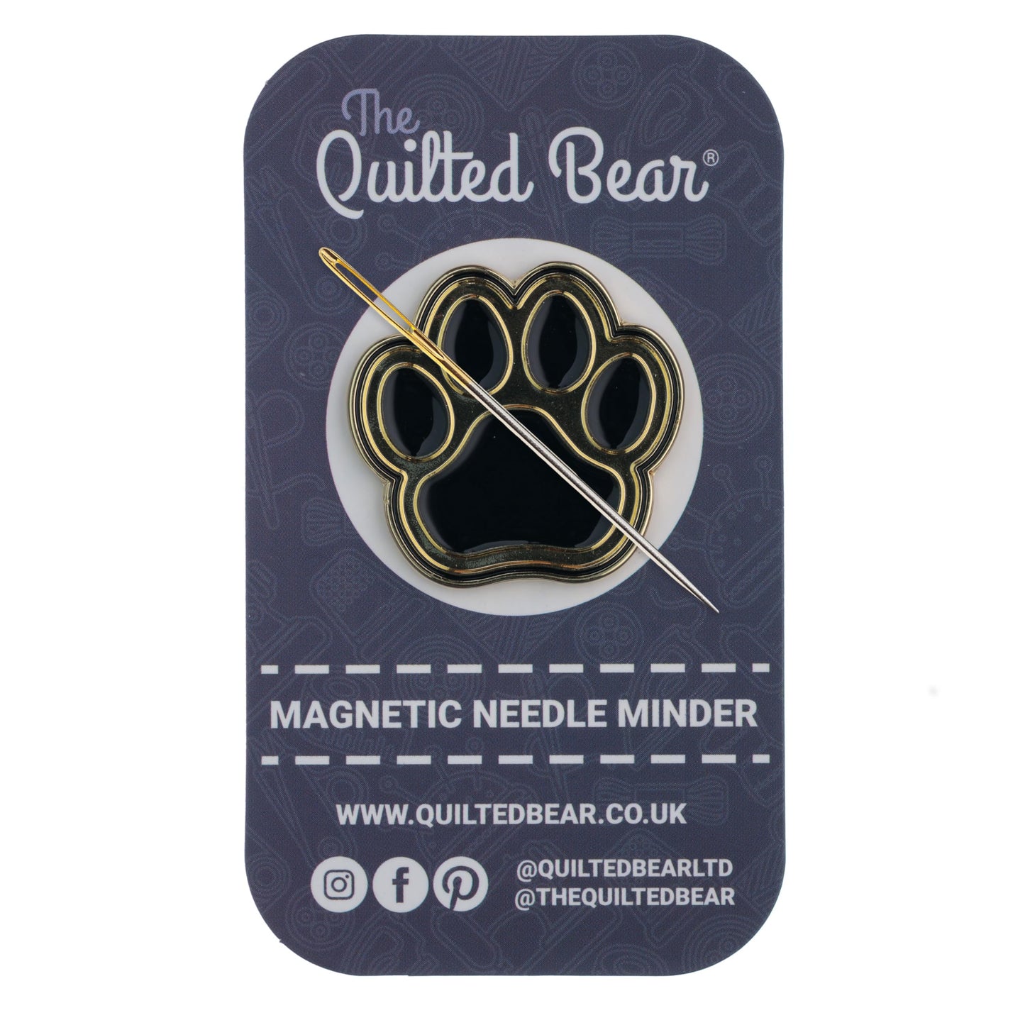 The Quilted Bear Needle Minder - Needle Minder Magnet for Keeping Sewing & Embroidery Needles, Cross Stitch Needles Safe - Stress Free Stitching Cross Stitch Supplies & Embroidery Supplies (Dog Paw)