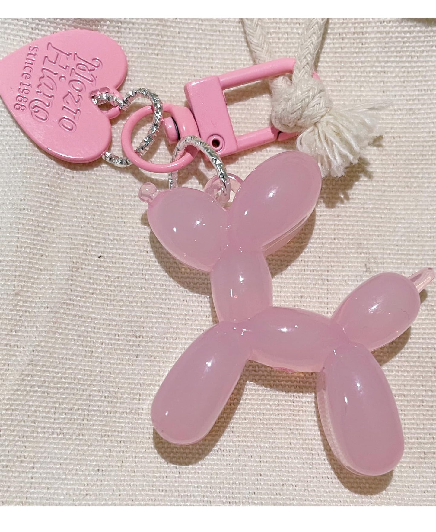 LAEKOU Jelly Balloon Dog Design Keychain for Women, Cute Girls Key Chain, Bag Charms Accessories for Car Purse Backpack