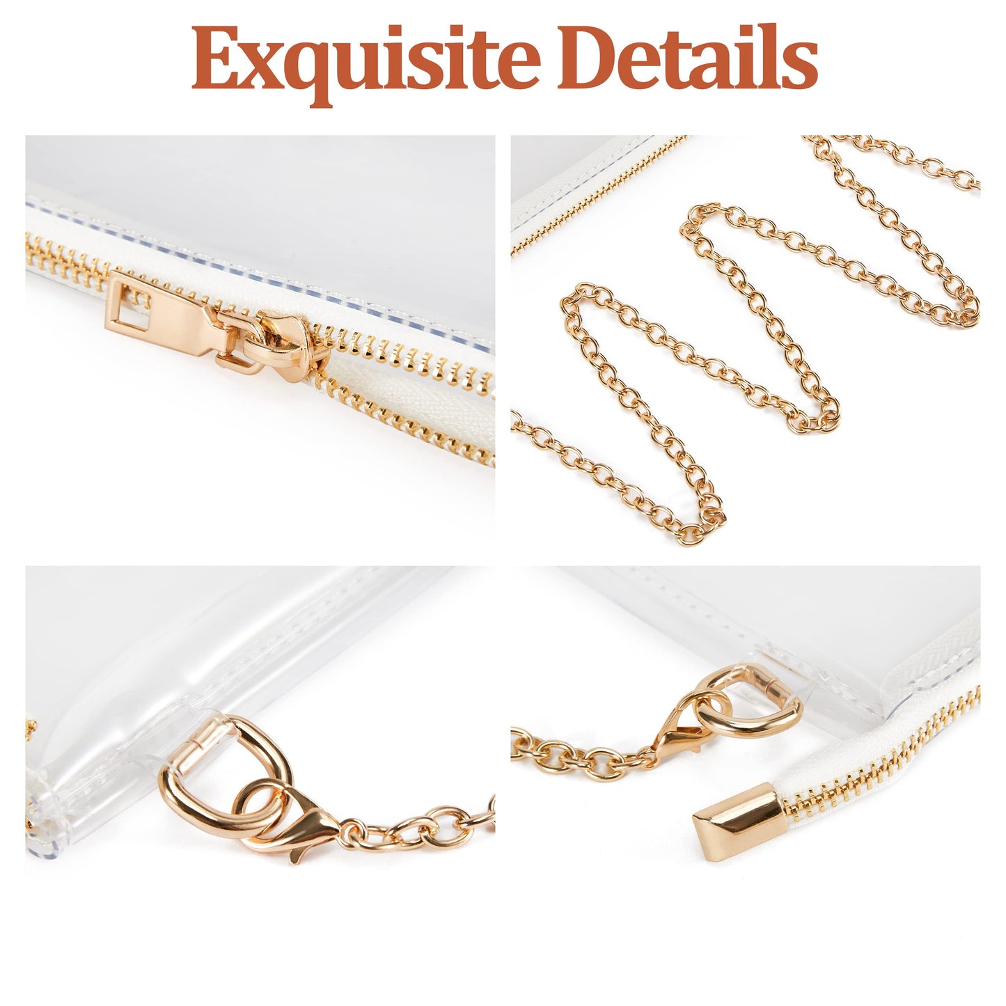 COZYOFFI Clear Bag Stadium Approved: Suit for Quick Security Check - Small Transparent Purse for Women