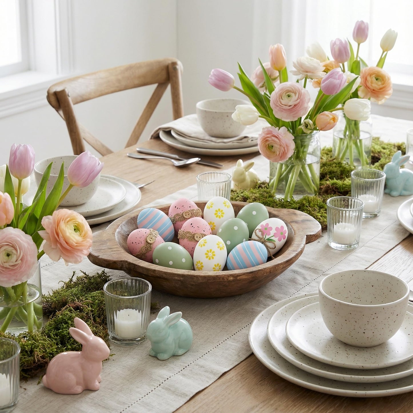 12Pcs Plastic Easter Eggs Ornaments Tree Decoration, 2" Pastel Pink Blue Easter Eggs Bulk, Shatterproof Decorative Hanging Decorations for Spring Holiday Party Decor