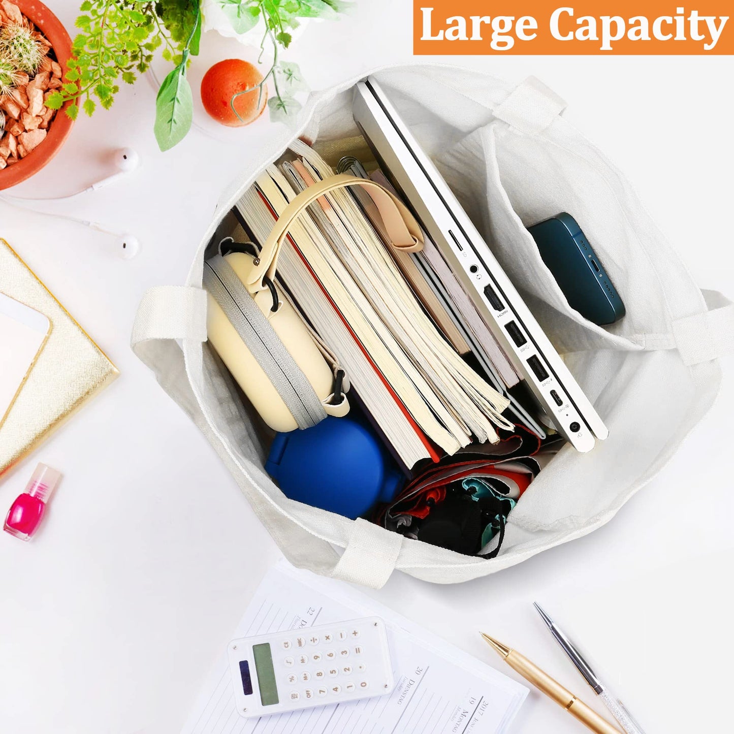 Canvas Tote Bag with Zipper Handles for Women Bridesmaid Birthday Wedding Mother Ladies Shopping Gift Bags