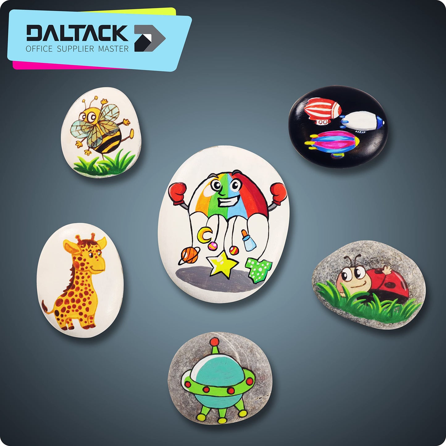 DALTACK 20PCS Large Painting Rocks, Natural River Rocks, Flat Rocks for Painting, 2-3 Inches Stones for Arts & Crafting