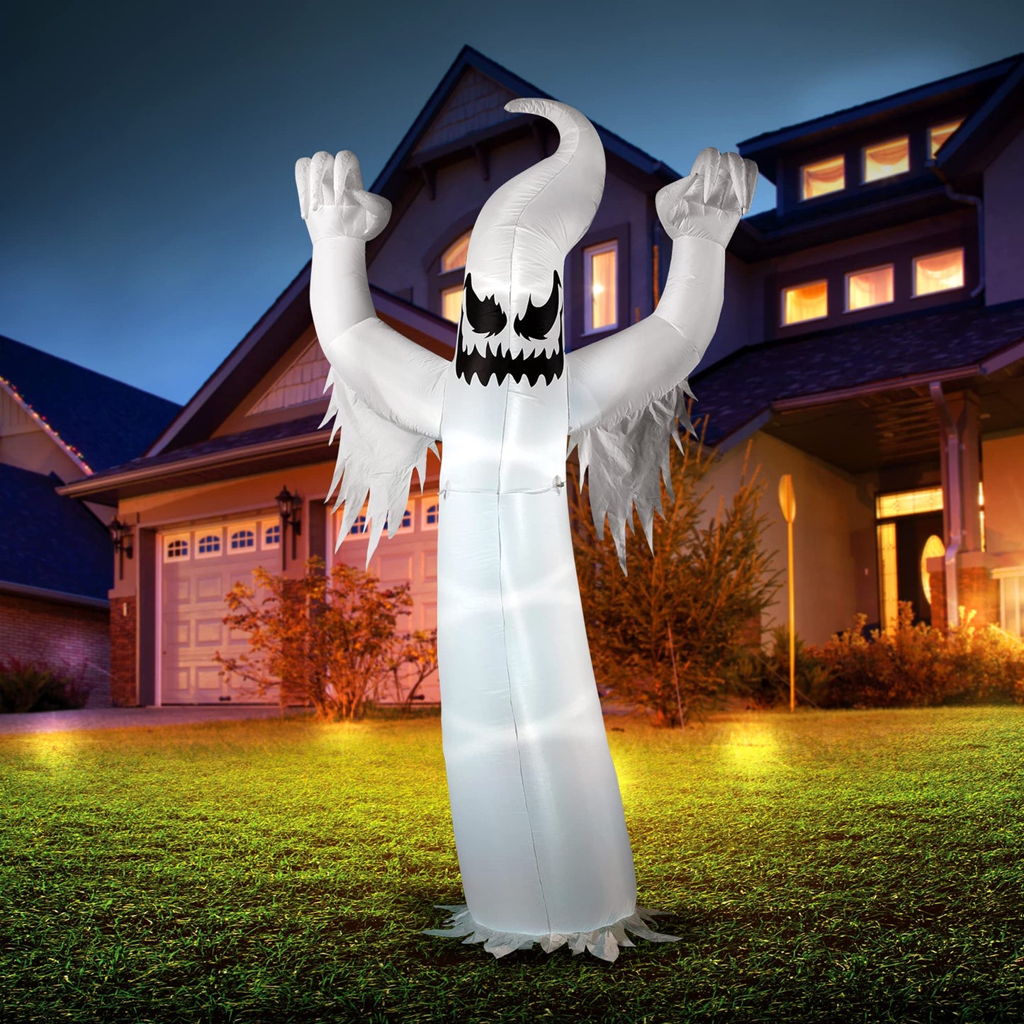 Joiedomi 12 FT Tall Halloween Inflatables Ghost Outdoor Decorations, Inflatable Yard Decorations, Blow Up Ghost Halloween Decor with Build-in LEDs for Scary Decor